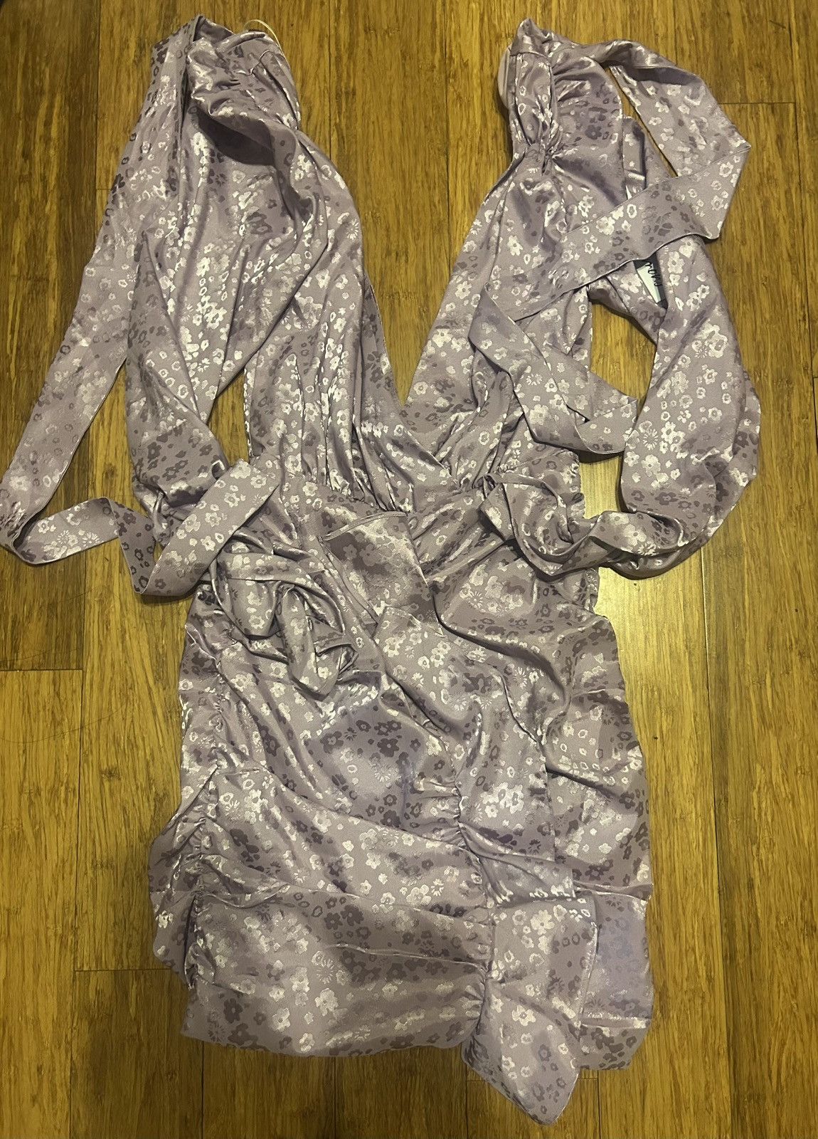 For Love & Lemons For Love and Lemons Fiji Cross Front Mini Dress in Iris Size XS / US 0-2 / IT 36-38 - 8 Thumbnail