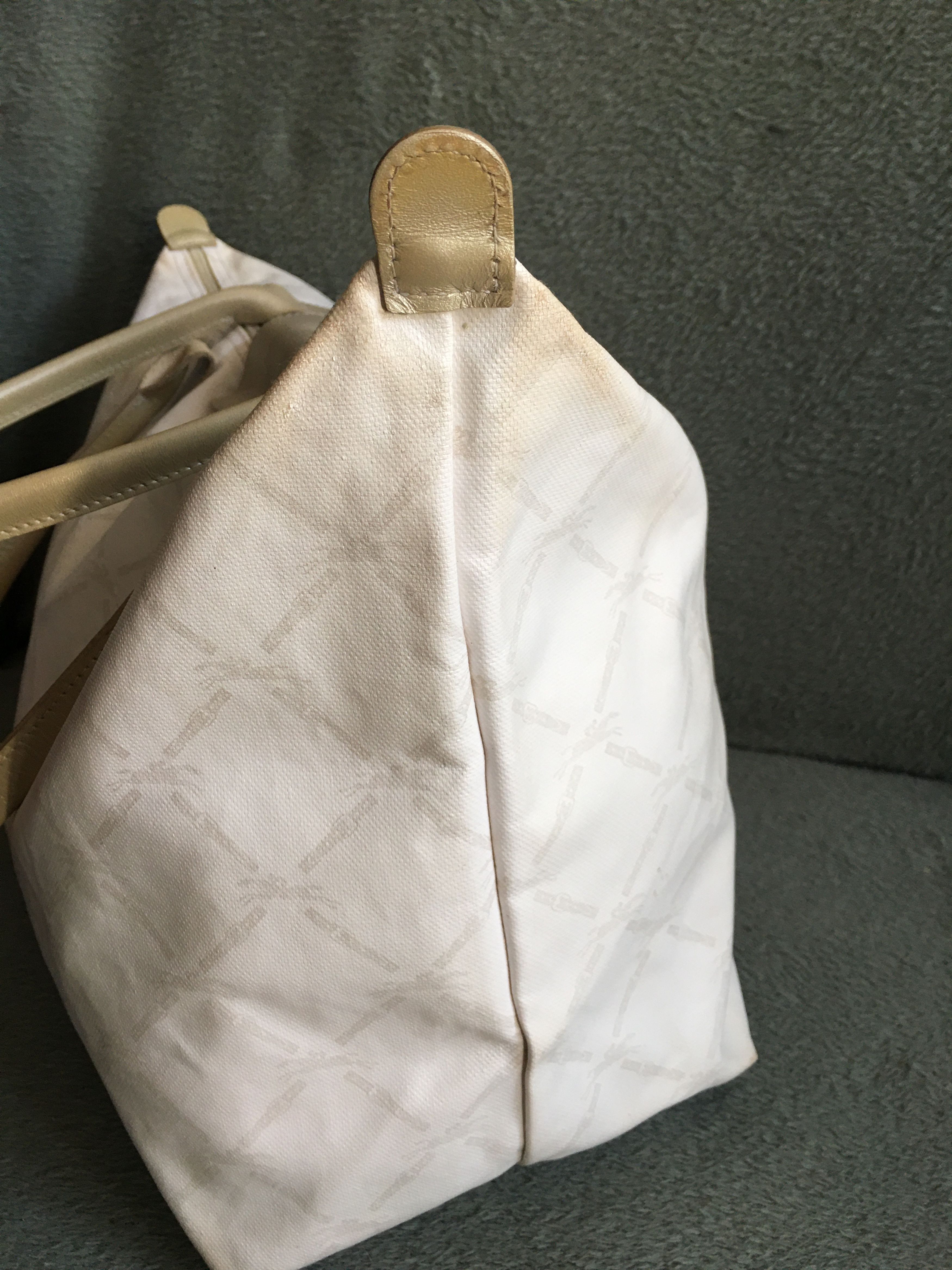 Longchamp Longchamp White Logo Print Coated Canvas Le Pliage Tote Bag Size ONE SIZE - 4 Thumbnail