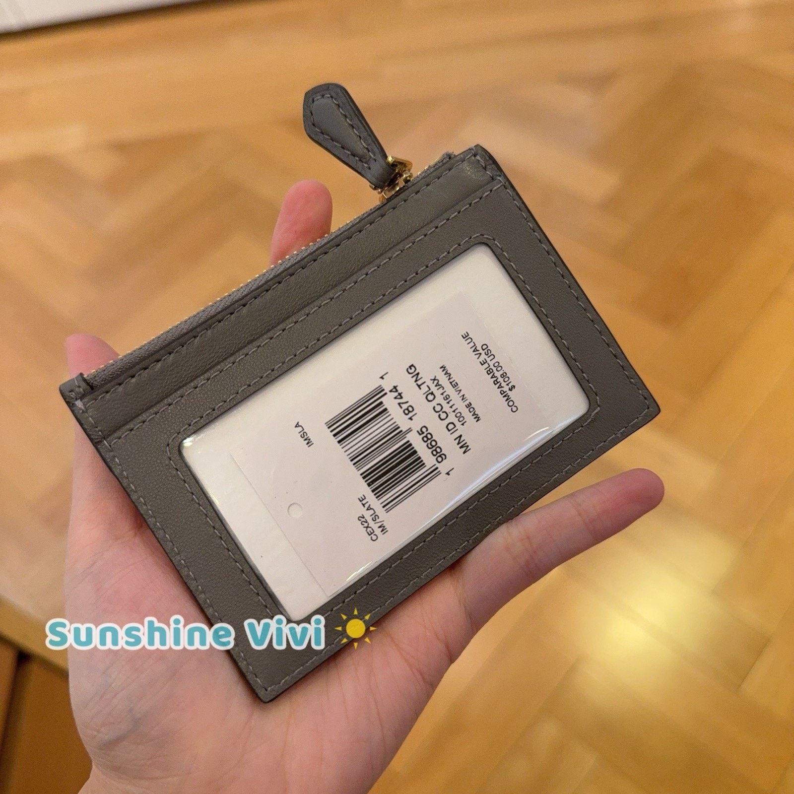 Coach NWT Coach Mini Skinny Id Case Quilting CEX22 leather Slate Size ONE SIZE - 2 Thumbnail