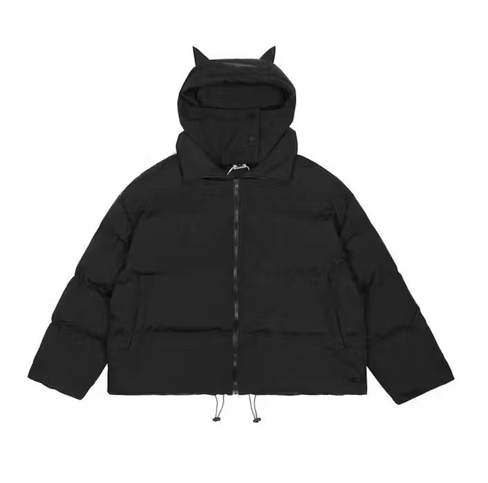 image of Vintage Devil Puffer Parka Jacket in Black, Men's (Size XL)