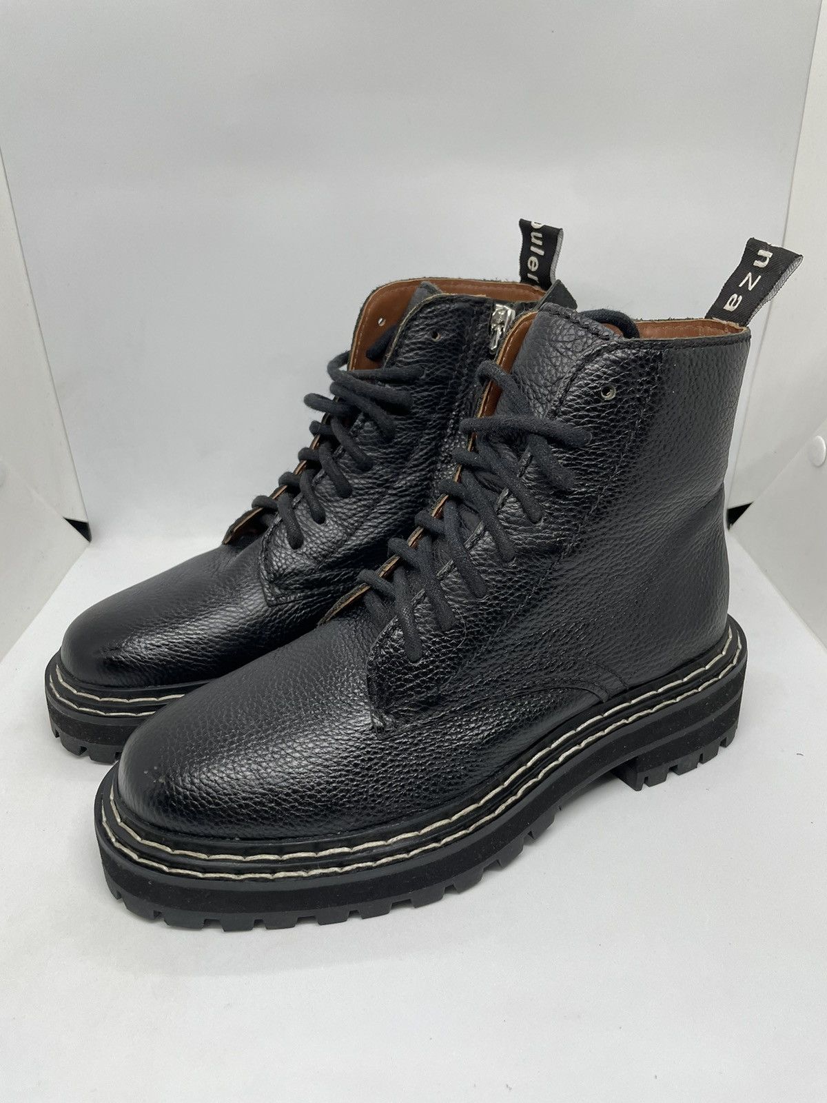 Proenza Schouler Women’s Black Lug Sole Combat Boots Size US 6 / IT 36 - 2 Thumbnail