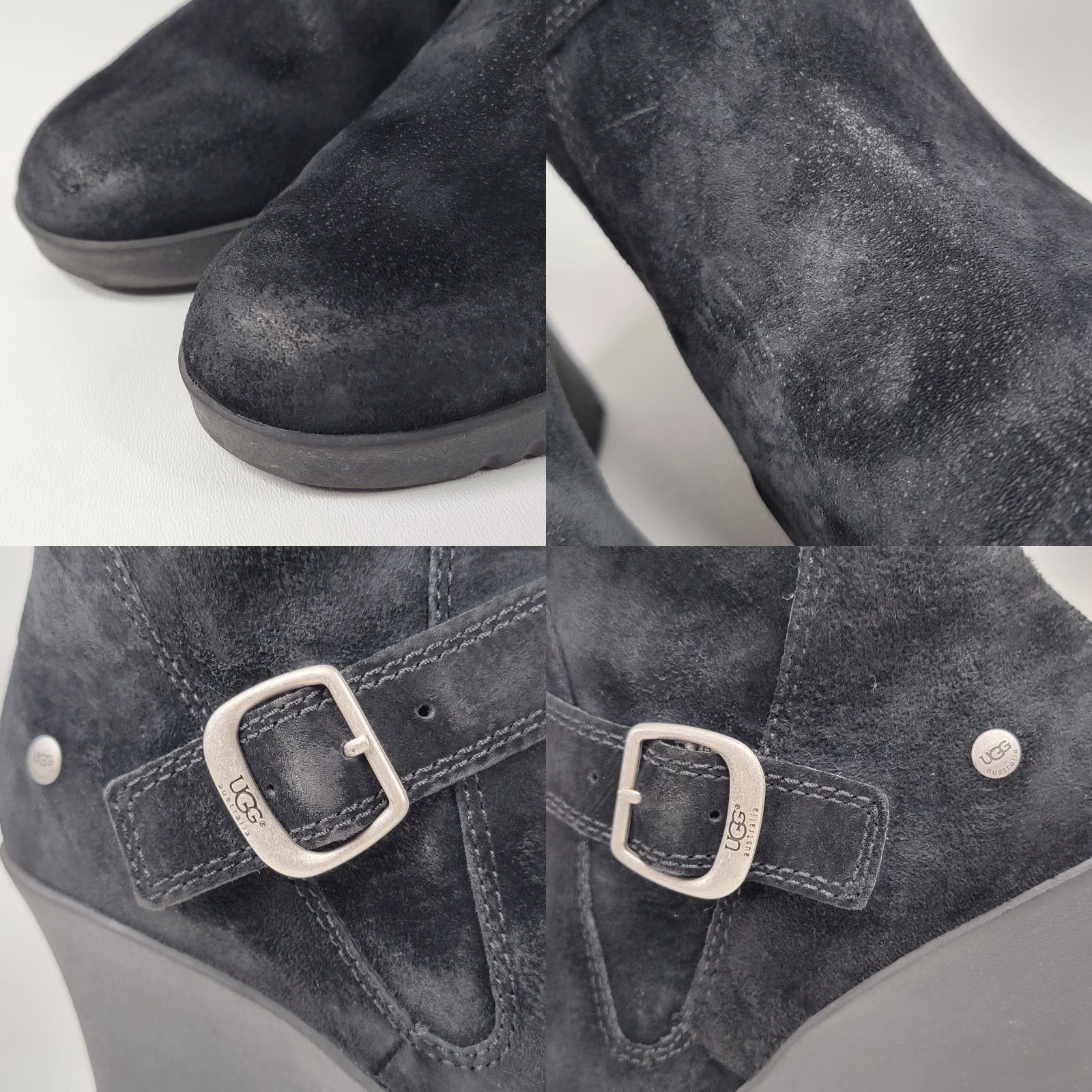 Ugg UGG Women’s Booties Black Suede Gisselle #5593 Wedge Heel Ankle Boots Size 9 Size US 9 / IT 39 - 9 Thumbnail