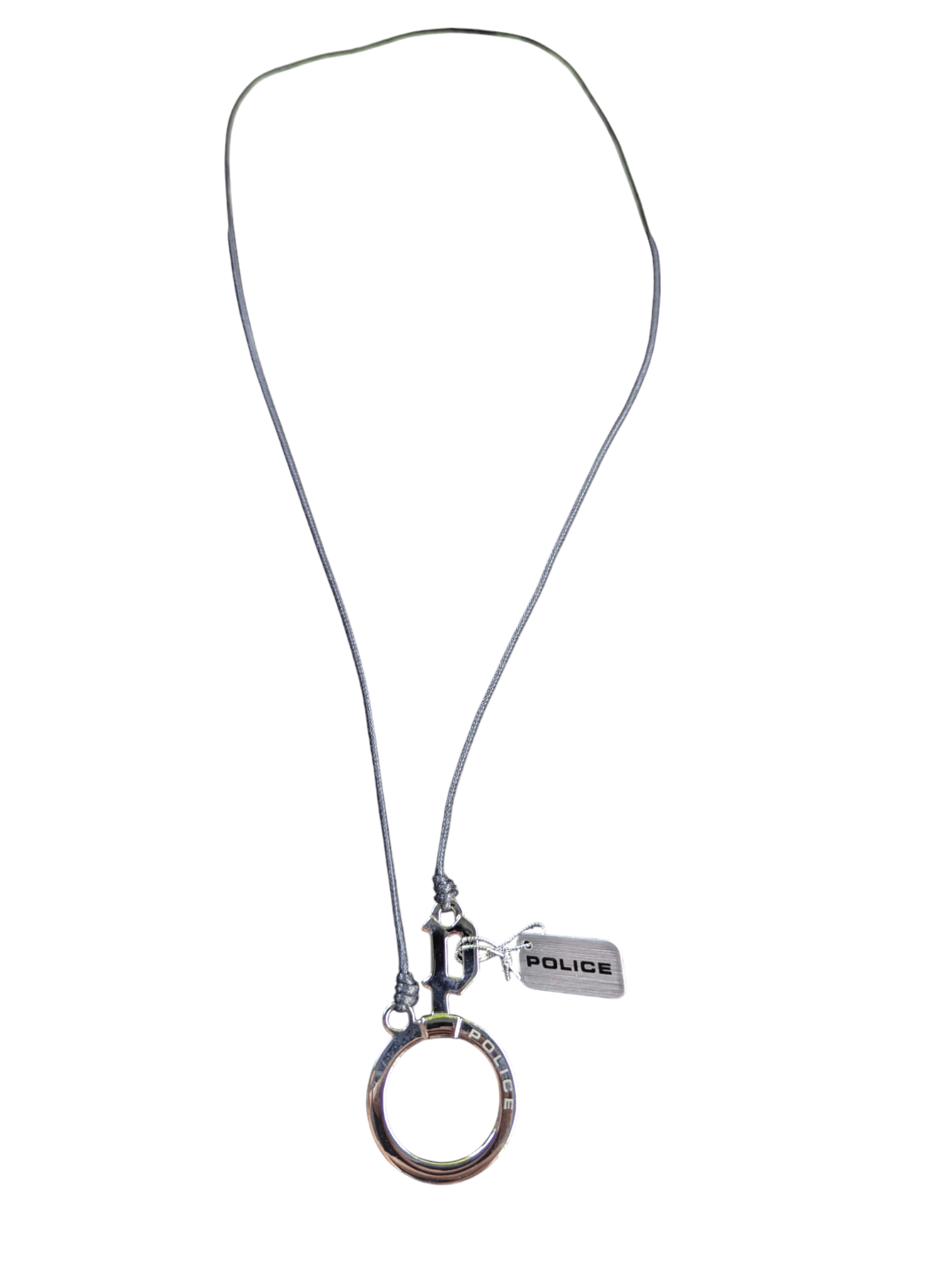 Jewelry Police Logo Necklace in Silver, Women's