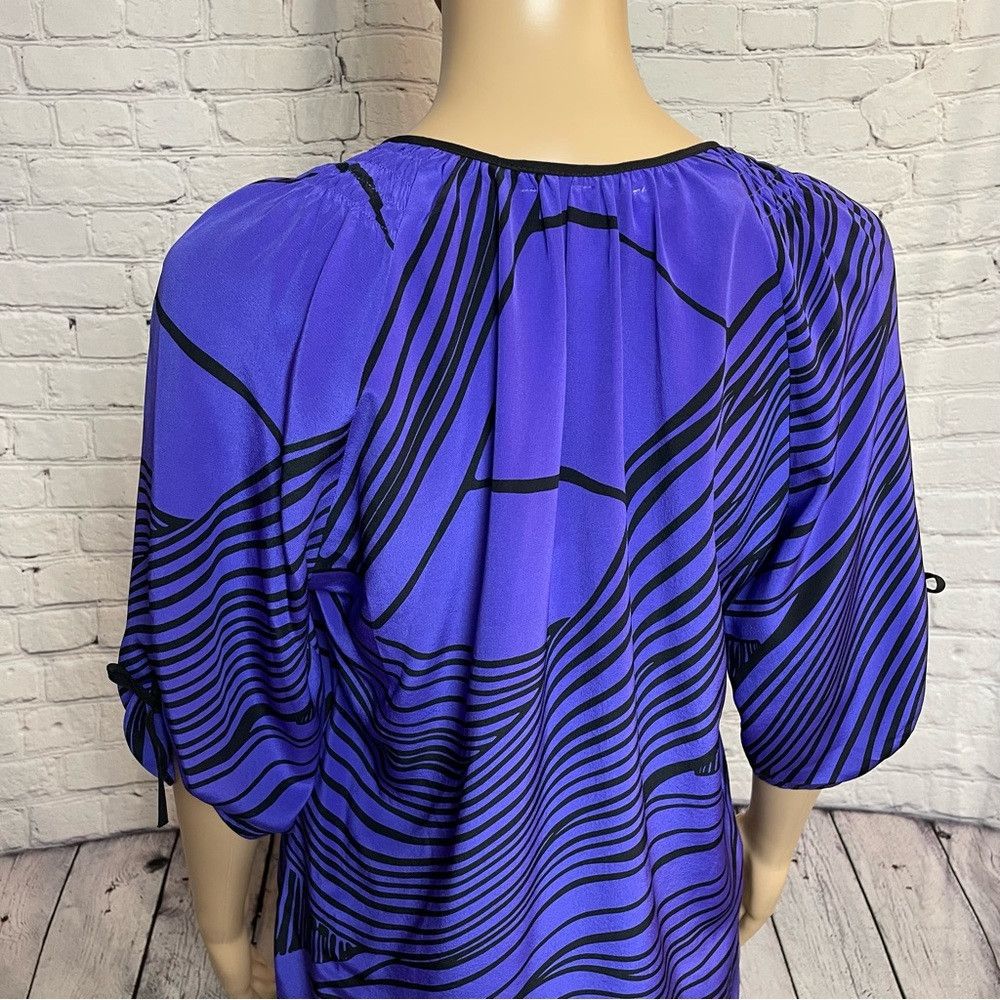 Other New Yumi Kim Purple Black Silk Blouse Size XS Size XS / US 0-2 / IT 36-38 - 9 Thumbnail