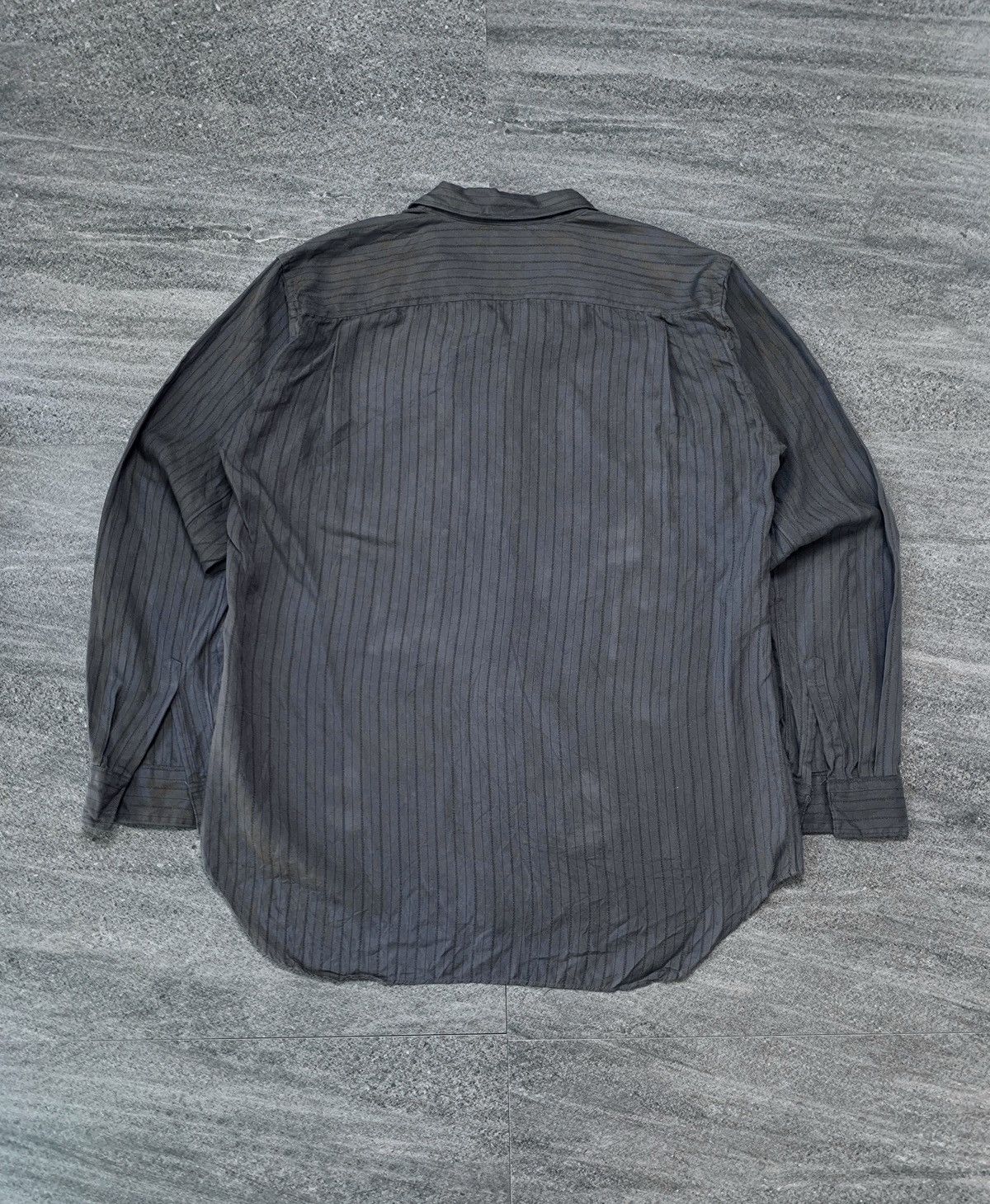 Comme des Garcons Homme Plus CDGH+ Evergreen Striped Rayon Shirt Size US M / EU 48-50 / 2 - 5 Thumbnail