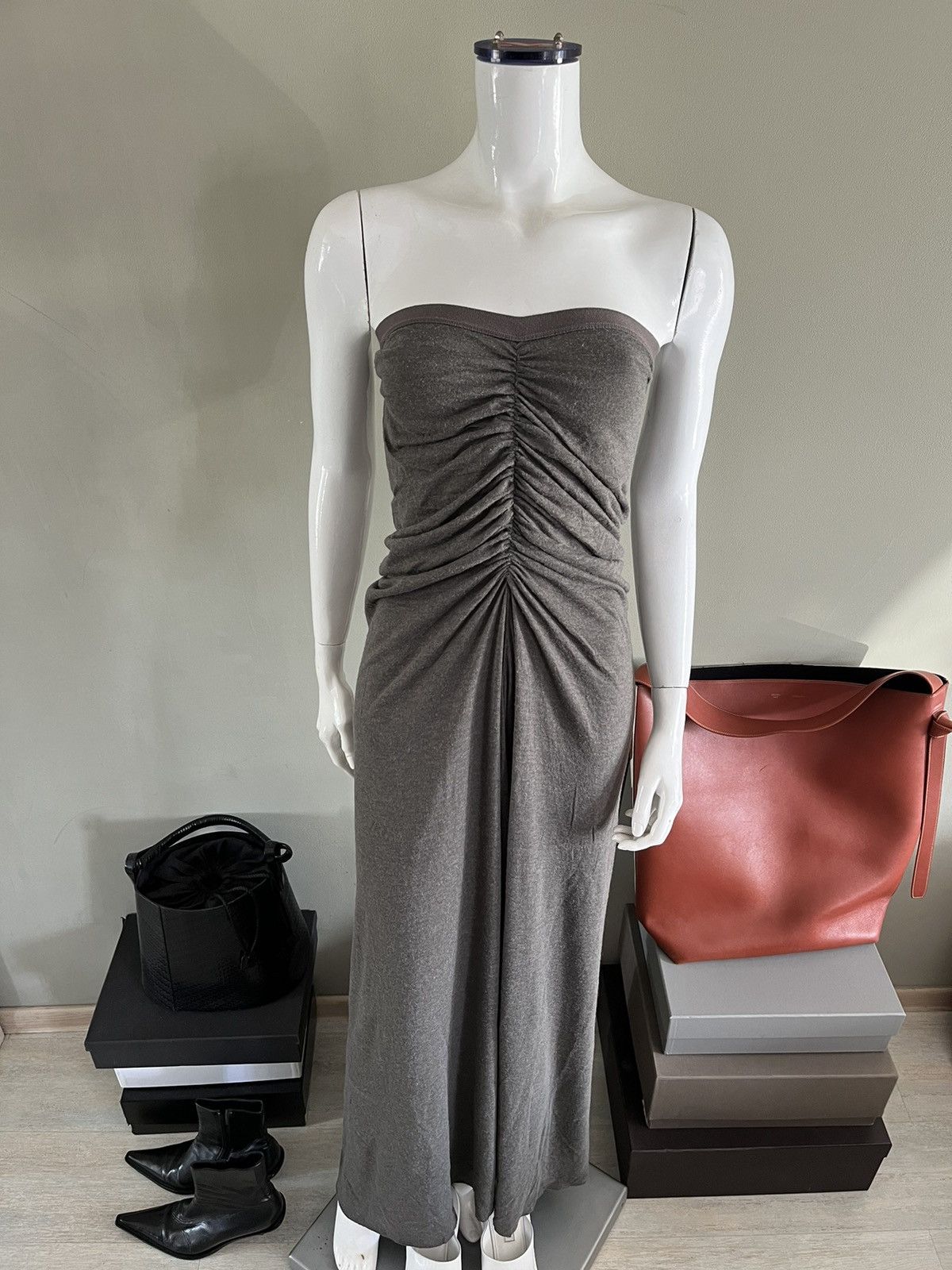 Rick Owens Rick Owens Ruched Jersey Maxi Dress or Skirt Size S / US 4 / IT 40 - 13 Thumbnail