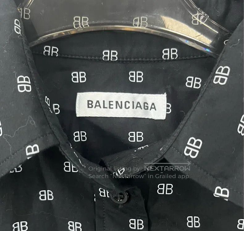 Balenciaga Balenciaga Black short-sleeved shirt with double B logo pr Size XXS / US 00 / IT 34 - 3 Thumbnail