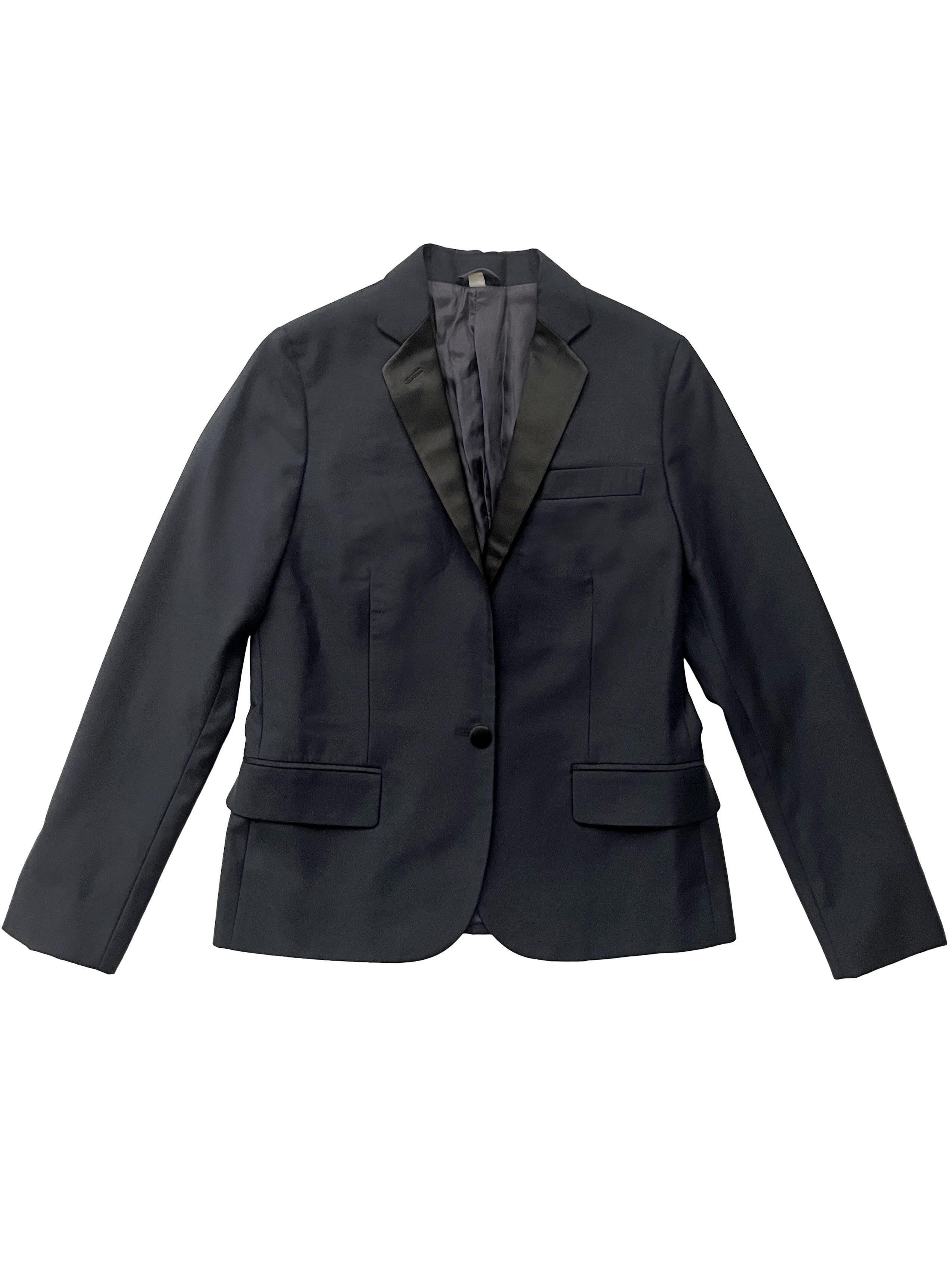 Helmut Lang ⚡️QUICK SALE⚡️1990's Helmut Lang Navy Blazer Tuxedo Jacket Size M / US 6-8 / IT 42-44 - 1 Thumbnail