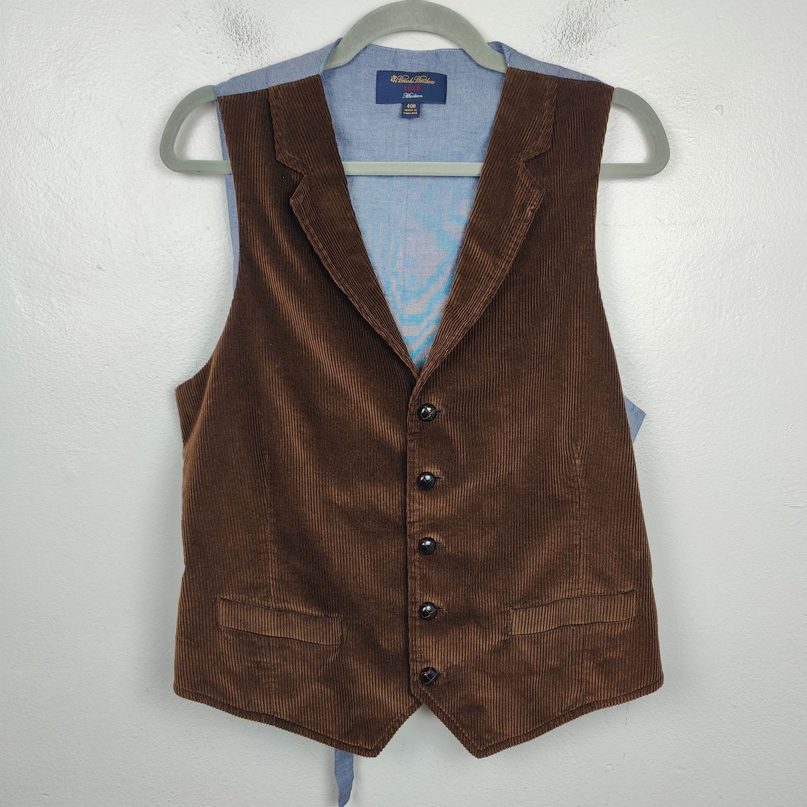 Brooks Brothers Brooks Brothers 1818 Madison Vest Mens 40R Brown Corduroy Size US M / EU 48-50 / 2 - 2 Thumbnail