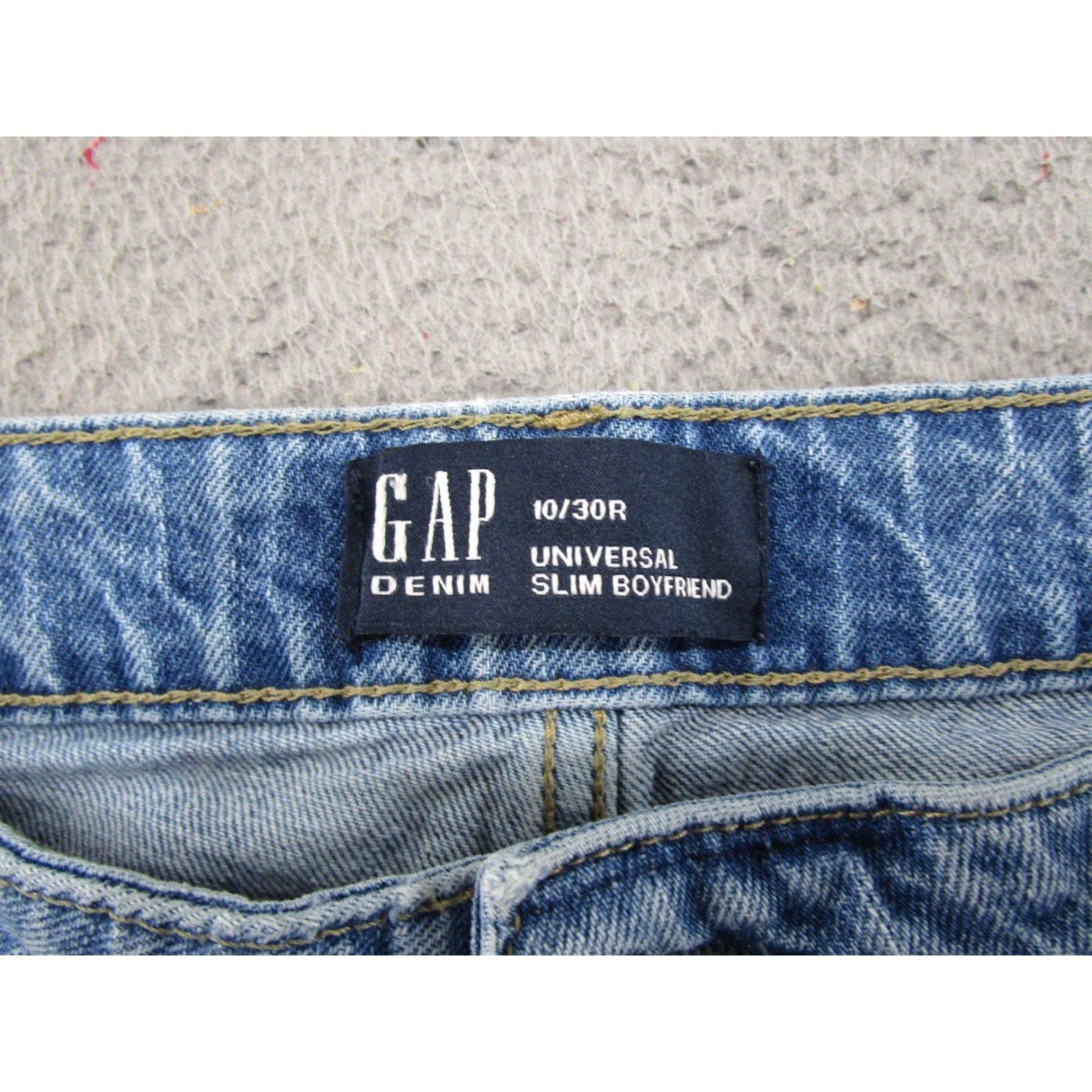 Gap Gap 1969 Slim Boyfriend Jeans Blue Denim Stretch 5-Pocket Size 10/30R Regular Women Size 32" / US 10 / IT 46 - 4 Thumbnail