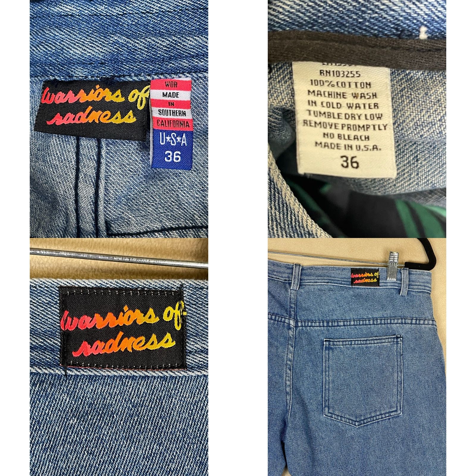 Vintage Warriors Of Radness Jeans Men 36 Straight Blue NWT Mid Rise Regular Fit Denim Cotton Button Zip Inseam 33 Size US 36 / EU 52 - 8 Thumbnail