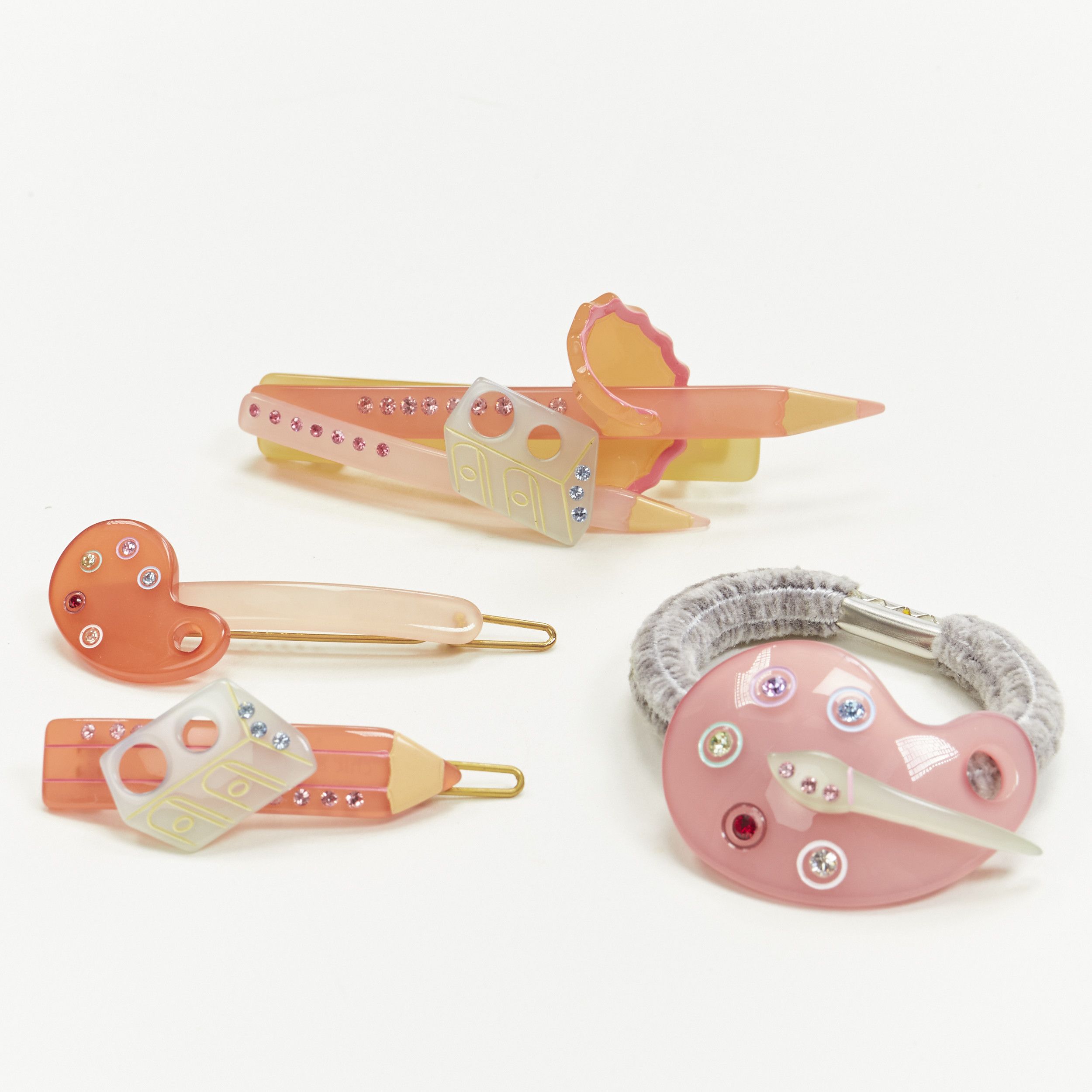 Other CHIC & MODE Alexandre Zouari pink brush stationary acrylic crystal clip tie X4 Size ONE SIZE - 1 Thumbnail