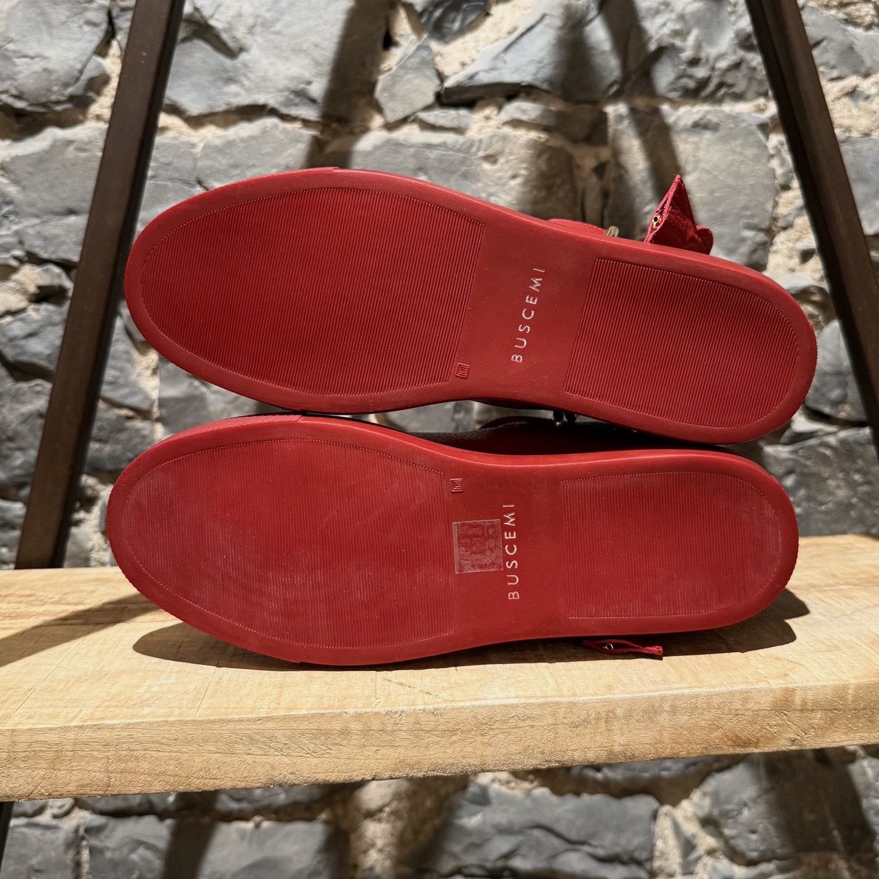 Buscemi Buscemi Red Leather 100MM High Top Sneakers Size US 9 / EU 42 - 10 Thumbnail