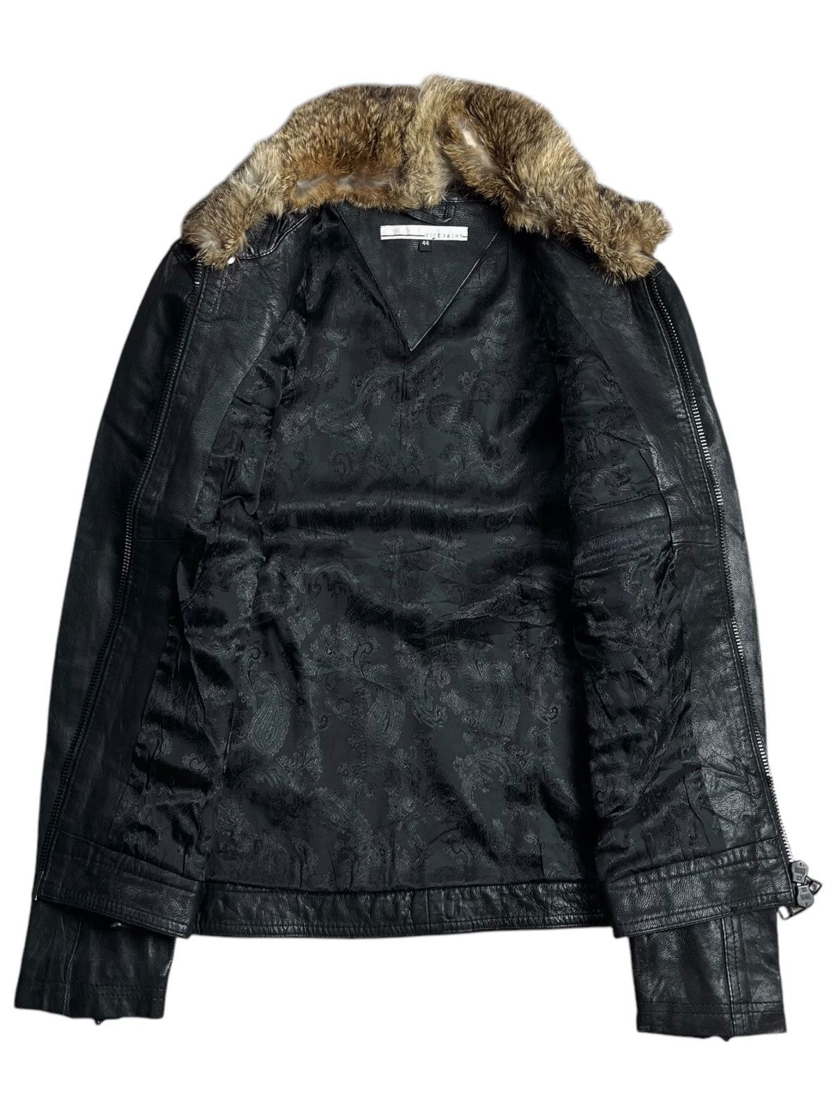 2000s Vice Fairy - Vkei Style Trim Fur Leather Jacket