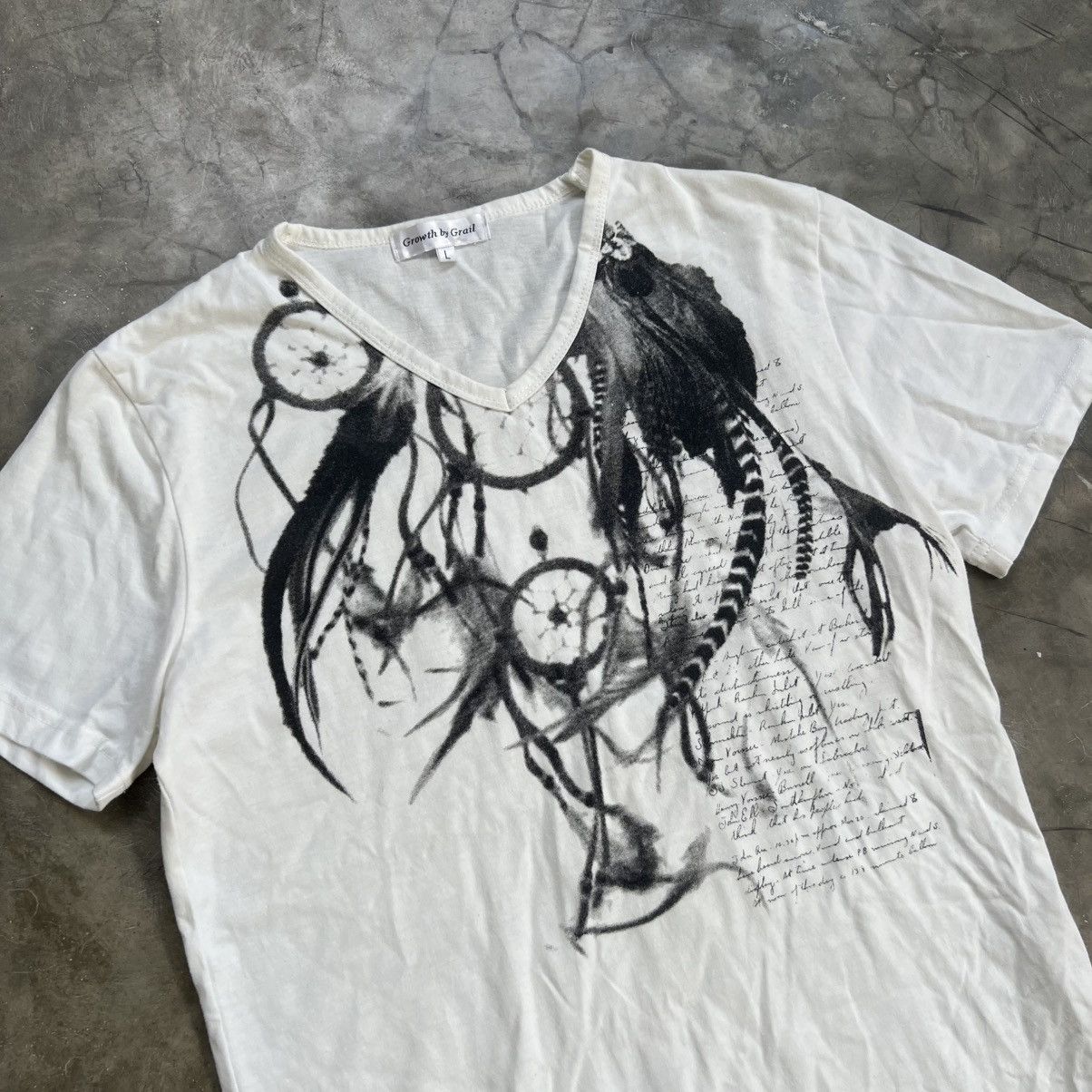 14th Addiction 2000s Growth by Grail Vkei Style V Necklace Poem T-Shirt Size US L / EU 52-54 / 3 - 2 Thumbnail