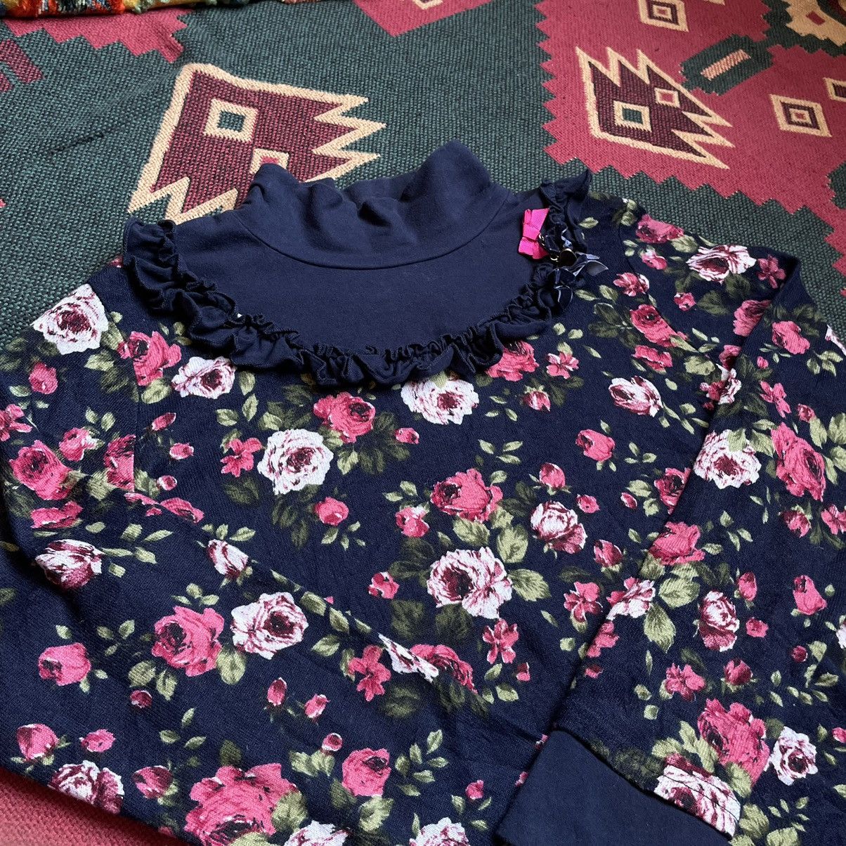 Japanese Umock Neck Floral Long Sleeve