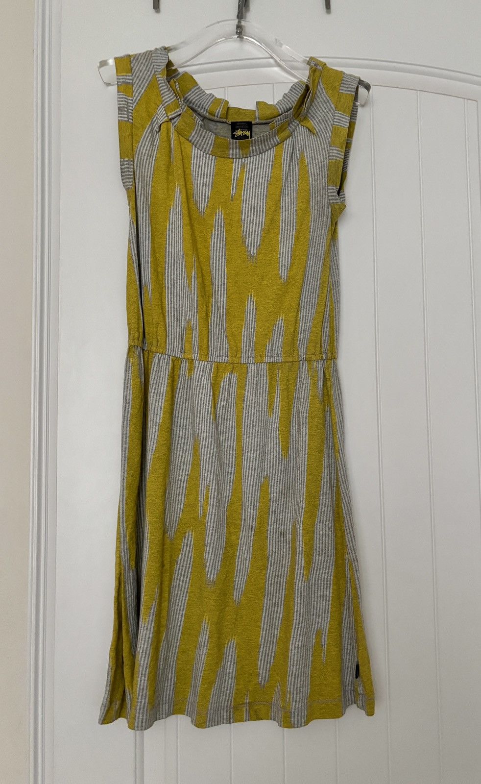Stussy Y2K STUSSY Mod Midi Dress. Yellow and Gray. Excellent Cond Size S / US 4 / IT 40 - 1 Thumbnail
