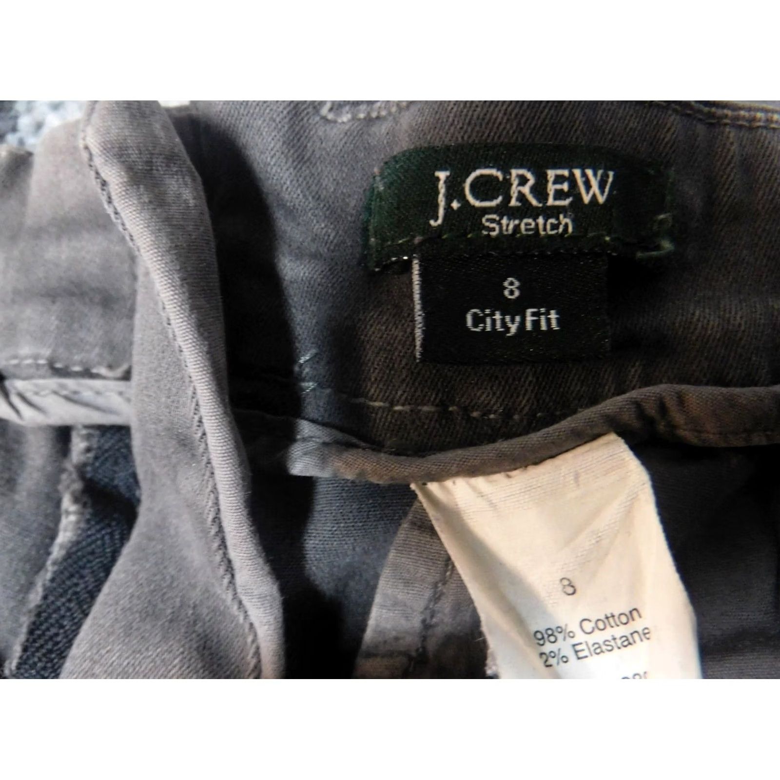 J.Crew J.CREW Womens Pants 8 Gray Straight City Fit Stretch Zip Khakis Regular Inseam 25in Women Vintage No Size 30" / US 8 / IT 44 - 2 Thumbnail
