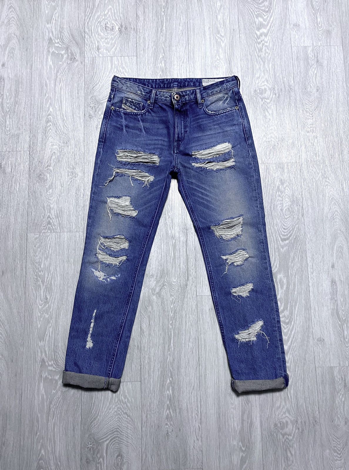 Diesel Diesel Industry Rizzo Washed Distressed Torn Jeans Denim Size 26" / US 2 / IT 38 - 2 Thumbnail