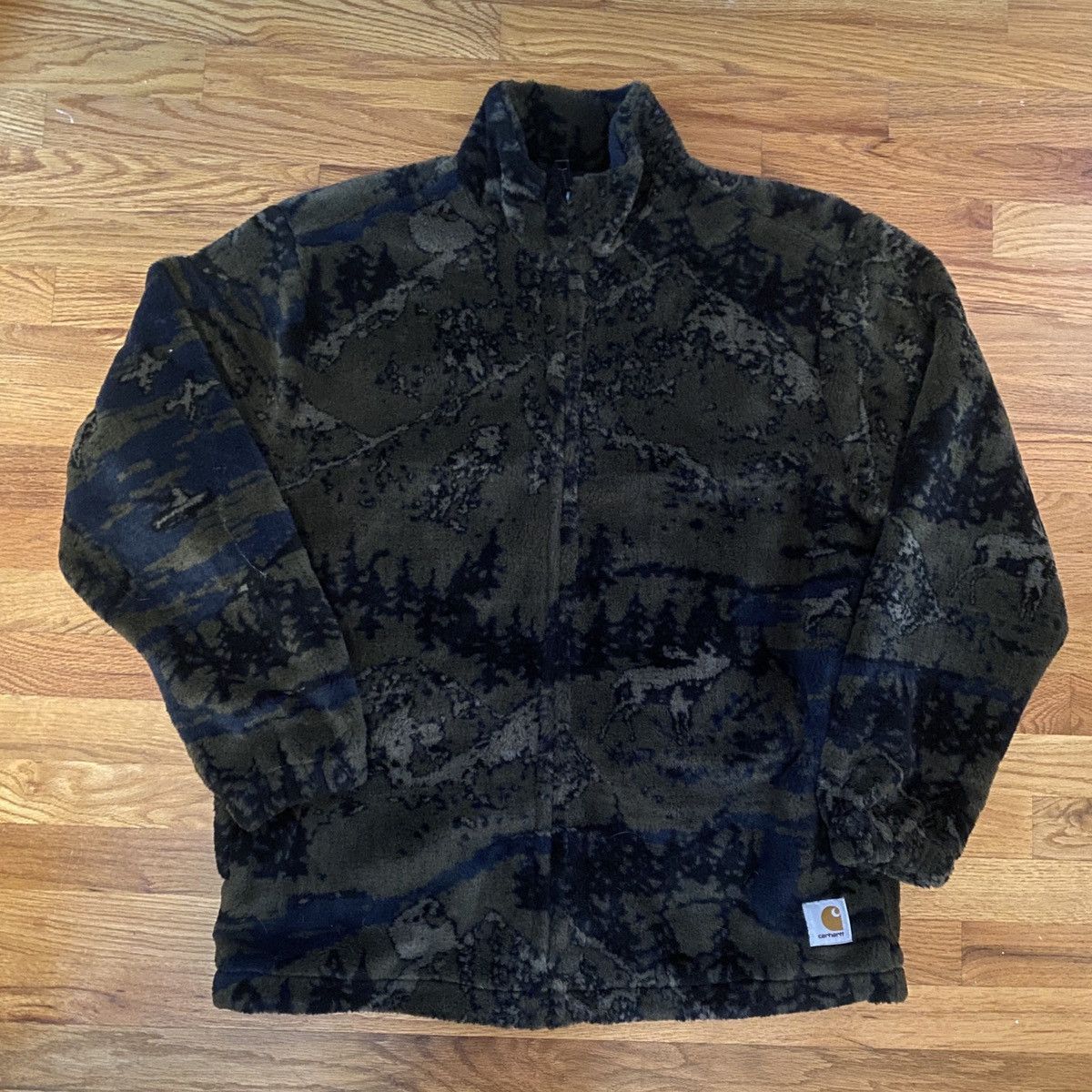 image of Carhartt Wip Mountain Fleece Jacket in Black, Men's (Size XL)