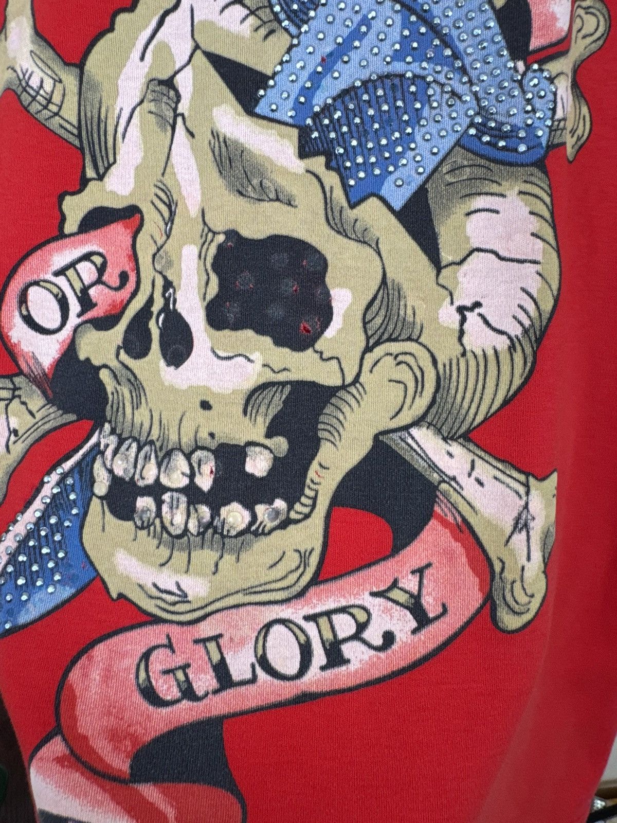 Ed Hardy Vintage Ed Hardy T shirt Women Skull Red Sz S Streetwear Y2K Size S / US 4 / IT 40 - 14 Thumbnail