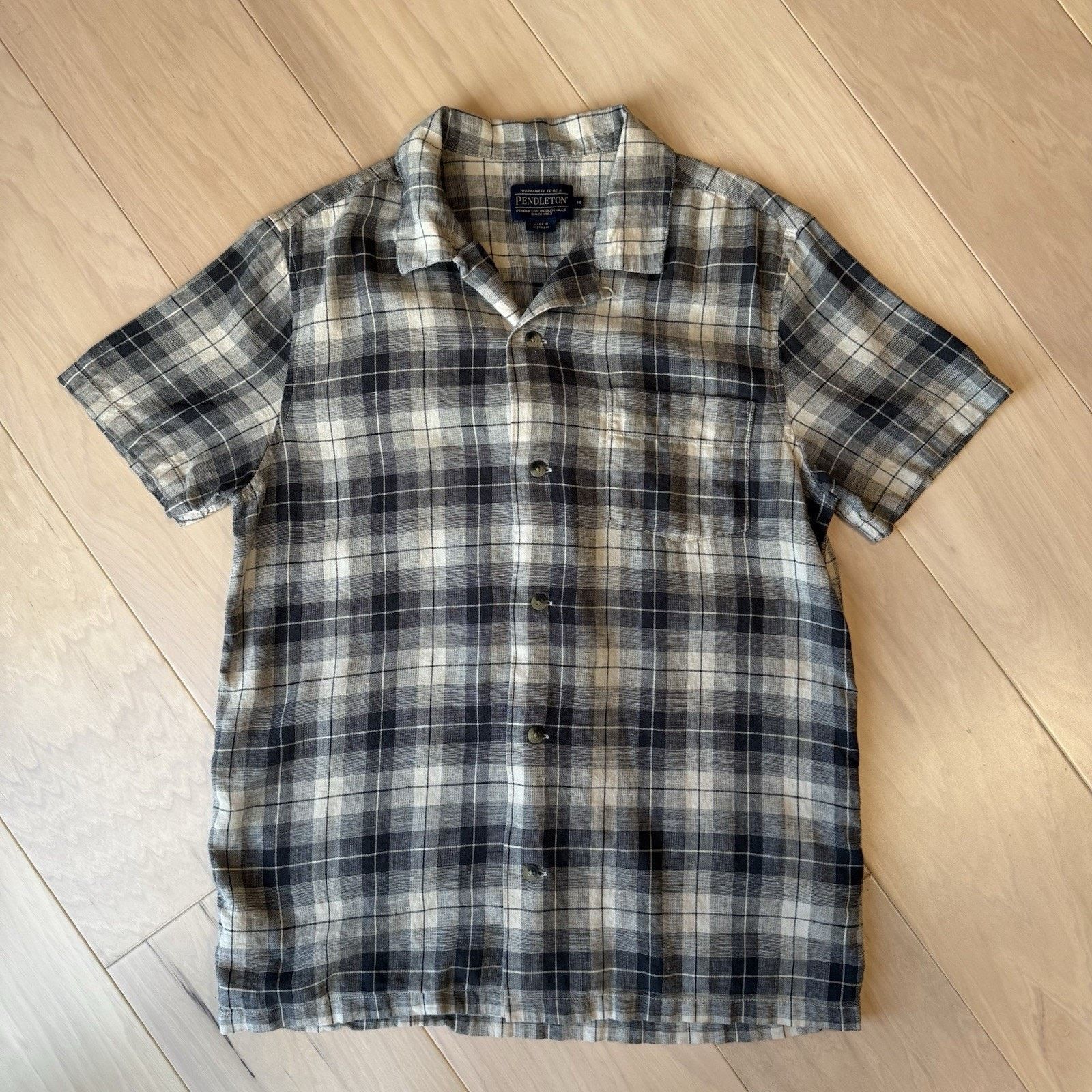 Pendleton Pendleton Loop Collar Shirt Medium Multicolor Linen Rayon Size US M / EU 48-50 / 2 - 2 Thumbnail