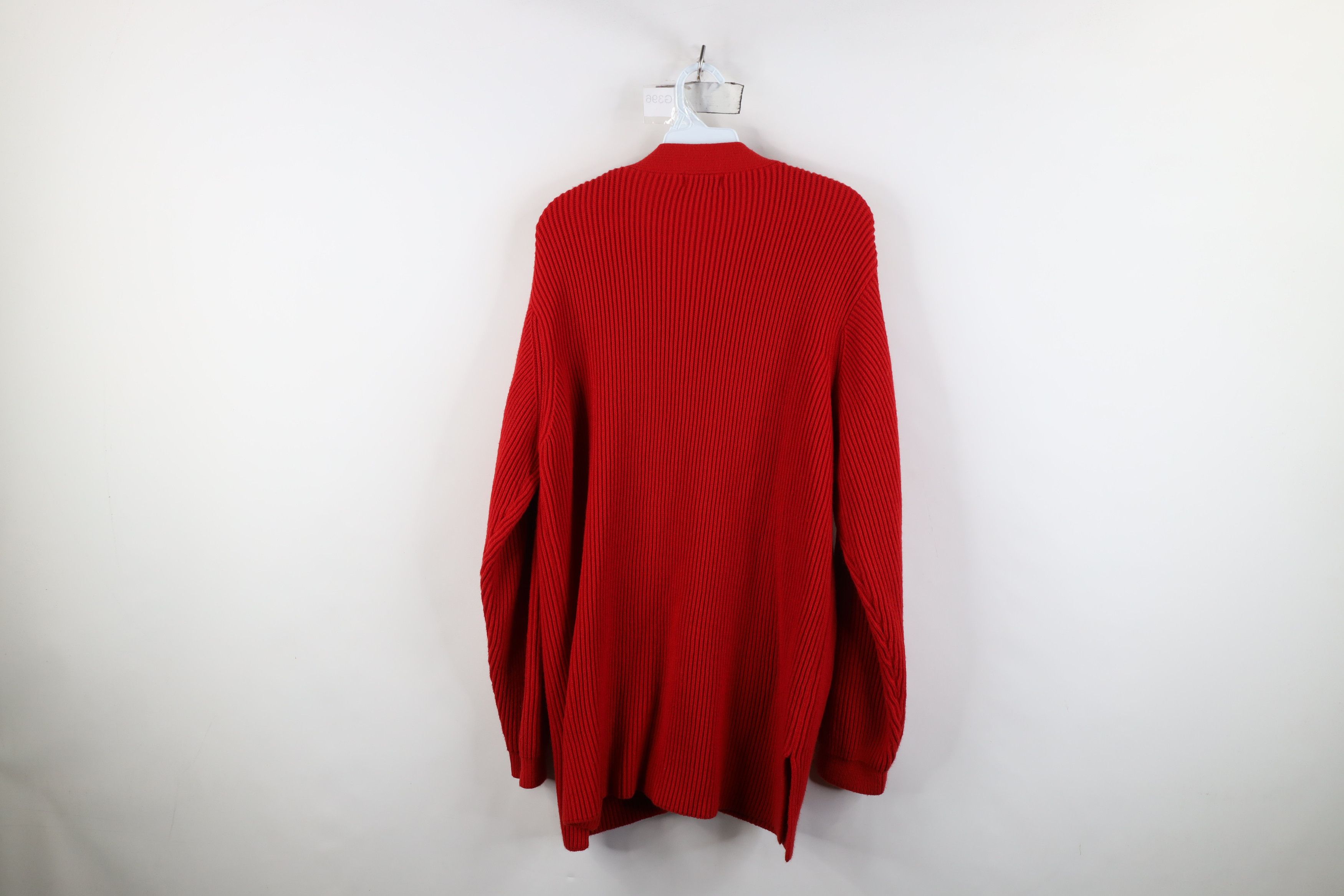 Vintage Vintage 90s Streetwear Chunky Ribbed Knit Cardigan Sweater Size L / US 10 / IT 46 - 8 Thumbnail