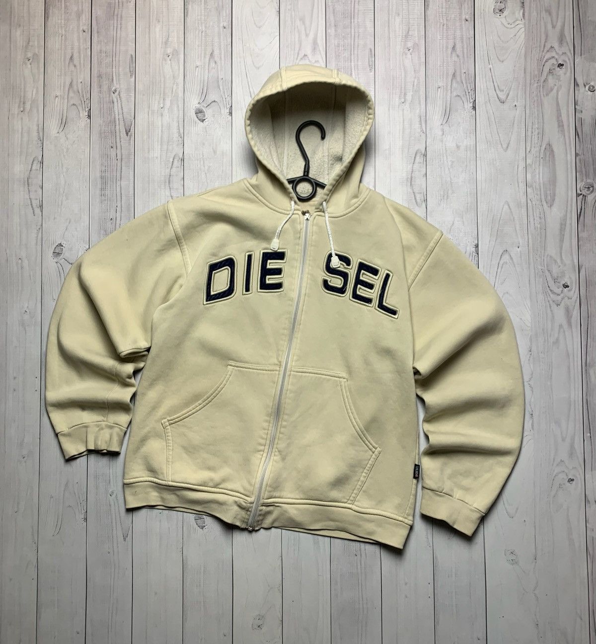 Vintage Vintage Diesel zip hoodie size S/M lemon big logo Size US S / EU 44-46 / 1 - 1 Thumbnail