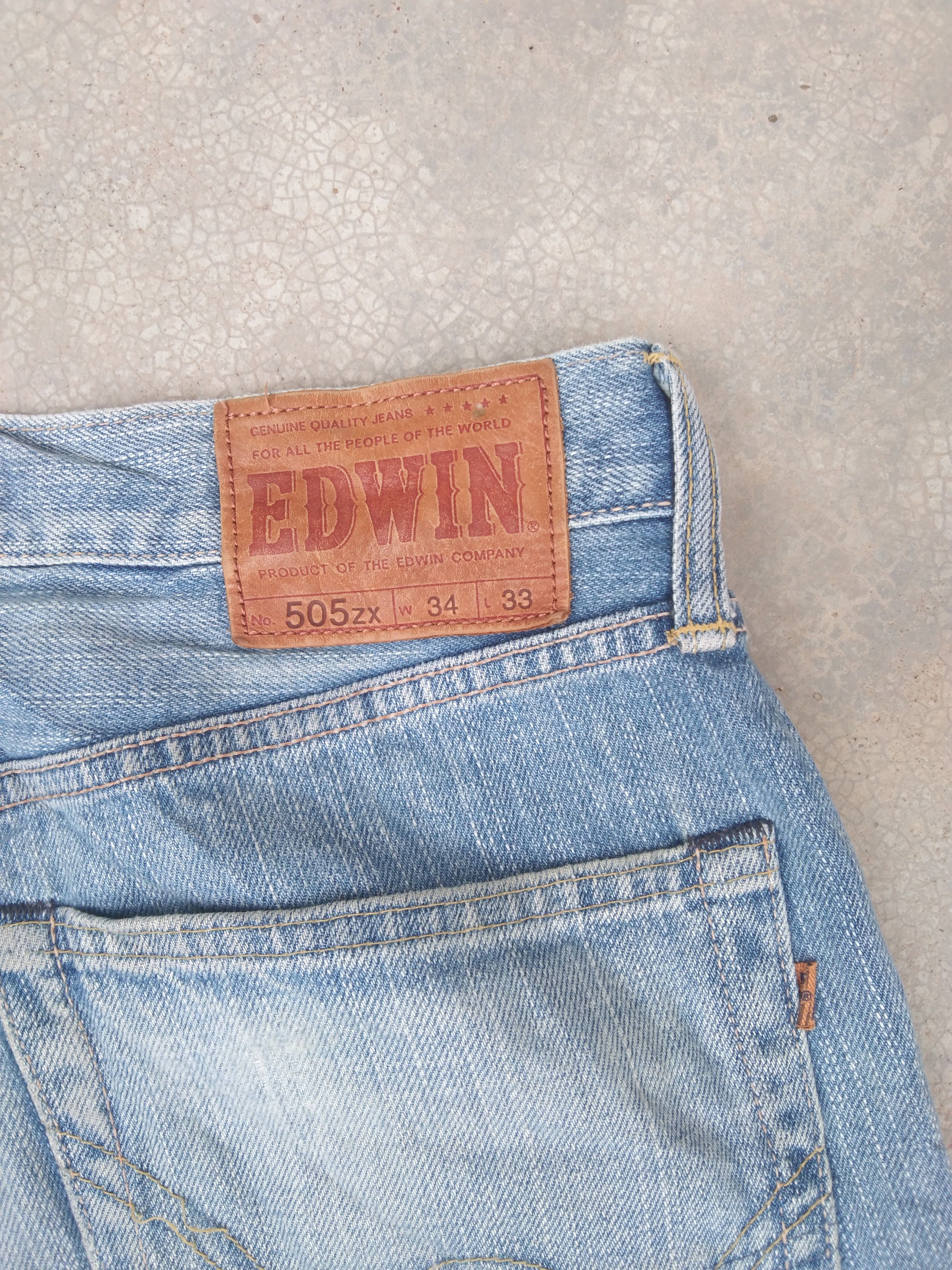 Japanese Brand Vintage Japan Edwin Selvedge Redline Distressed Jeans 34x31 Size US 34 / EU 50 - 7 Thumbnail