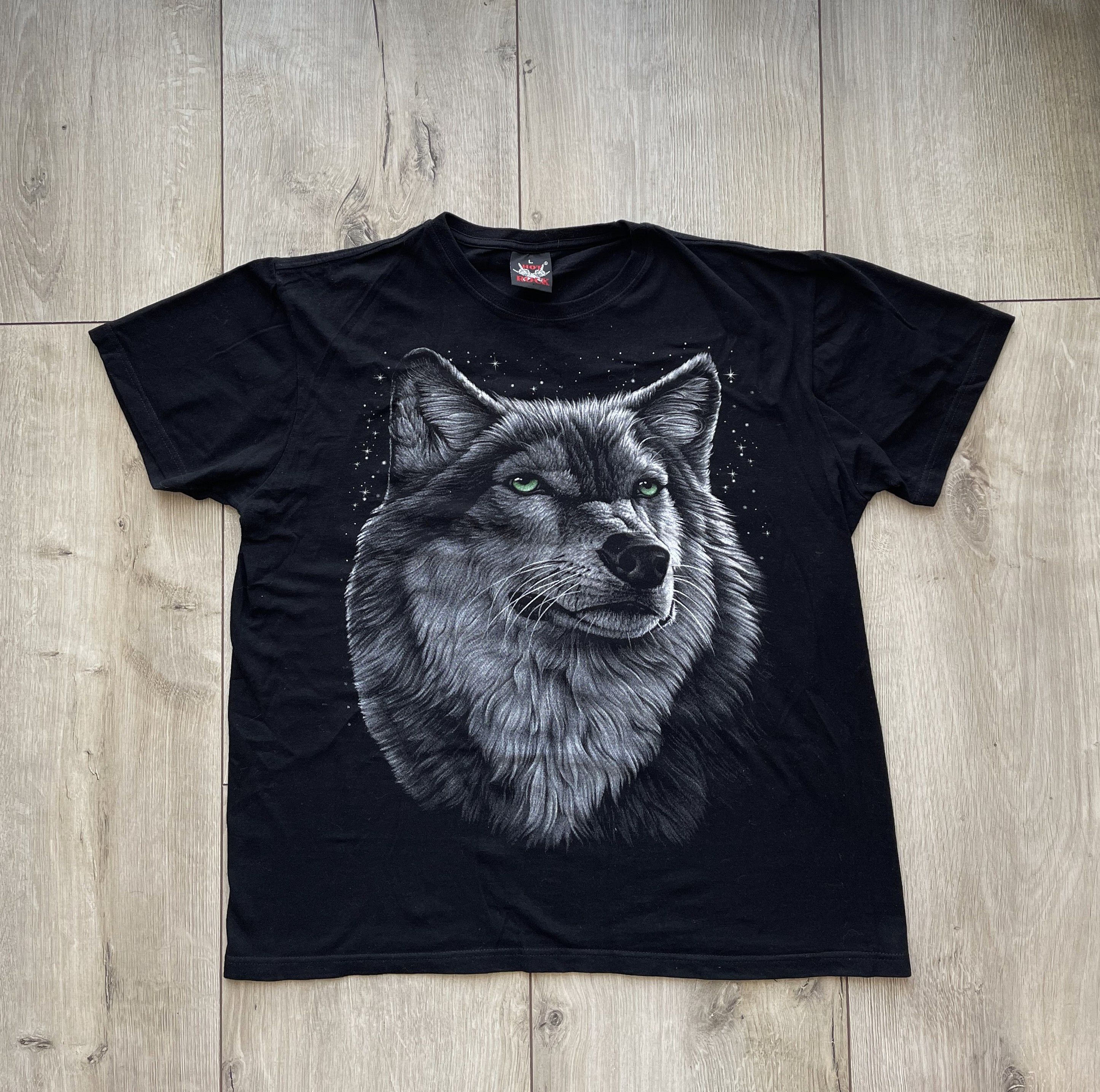 Vintage HOT ROCK, WOLF. Vintage T-shirt. Size US L / EU 52-54 / 3 - 5 Thumbnail