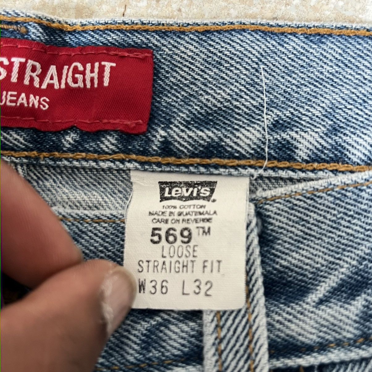 Levi's Vtg Levi's 569 Loose Straight Jeans 34x32 Light Wash Denim Size US 34 / EU 50 - 9 Thumbnail