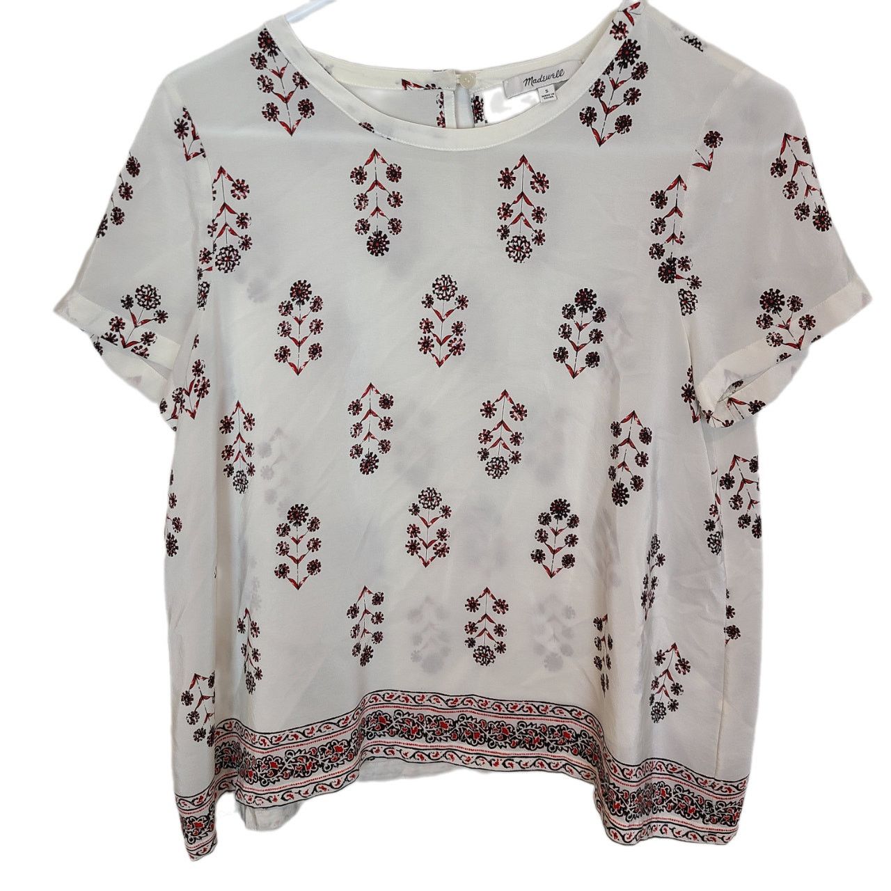 Madewell Madewell Womens Floral Silk Top S Boho Quiet Luxury Hippie Size S / US 4 / IT 40 - 2 Thumbnail