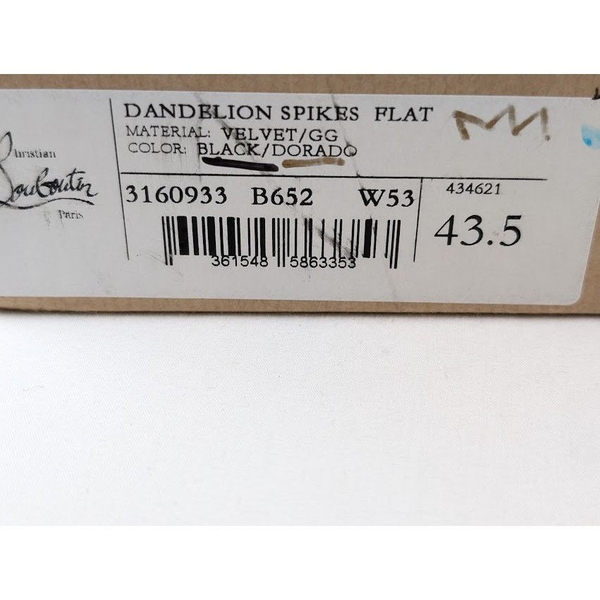 Christian Louboutin o1rshd1 Dandelion Spikes Flat Shoes in Black/Dorado Size US 10.5 / EU 43-44 - 20 Thumbnail