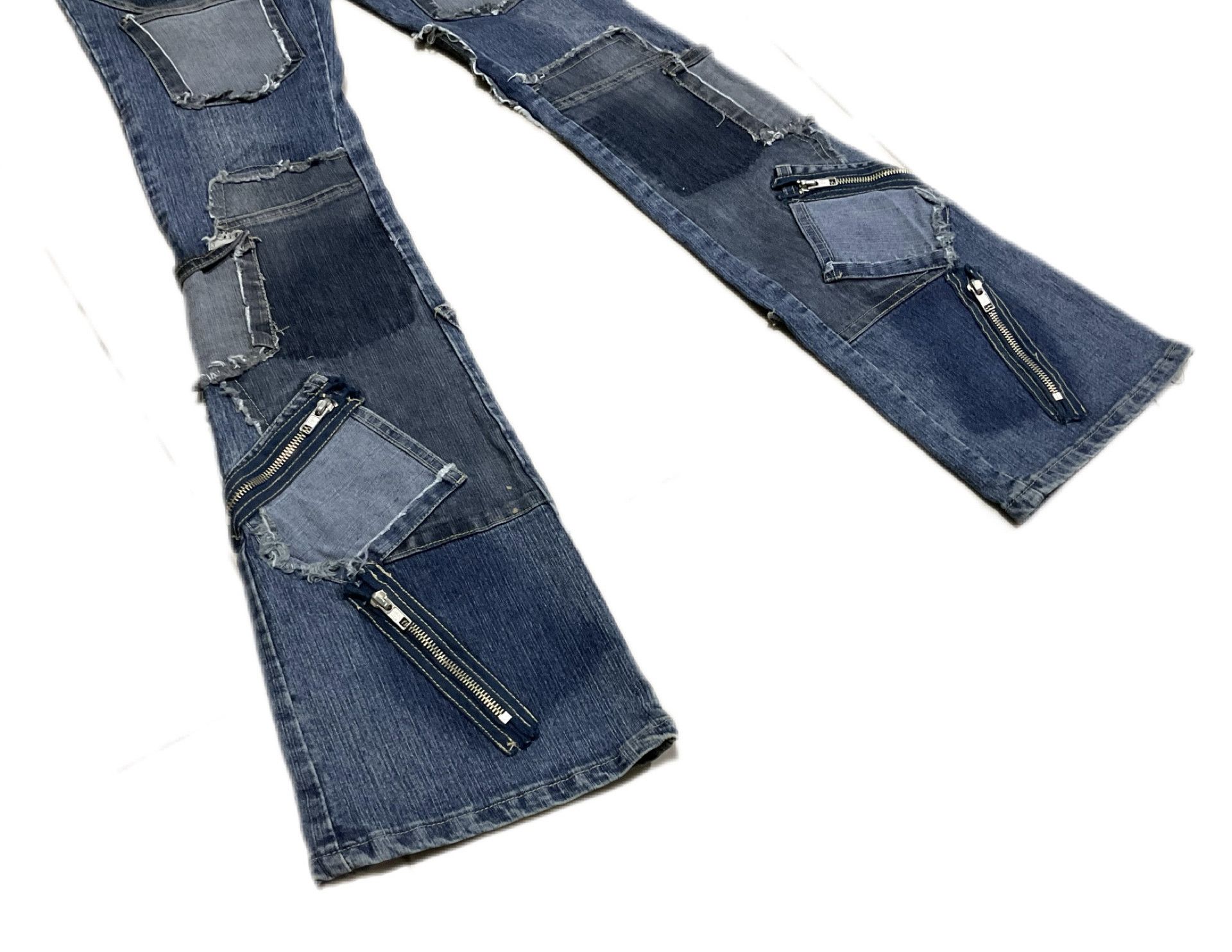 14th Addiction × Hysteric Glamour × If Six Was Nine 🔥Sick Y2K Haphazard Crazy Pockets Patchwork Flare Denim Size US 27 - 5 Thumbnail