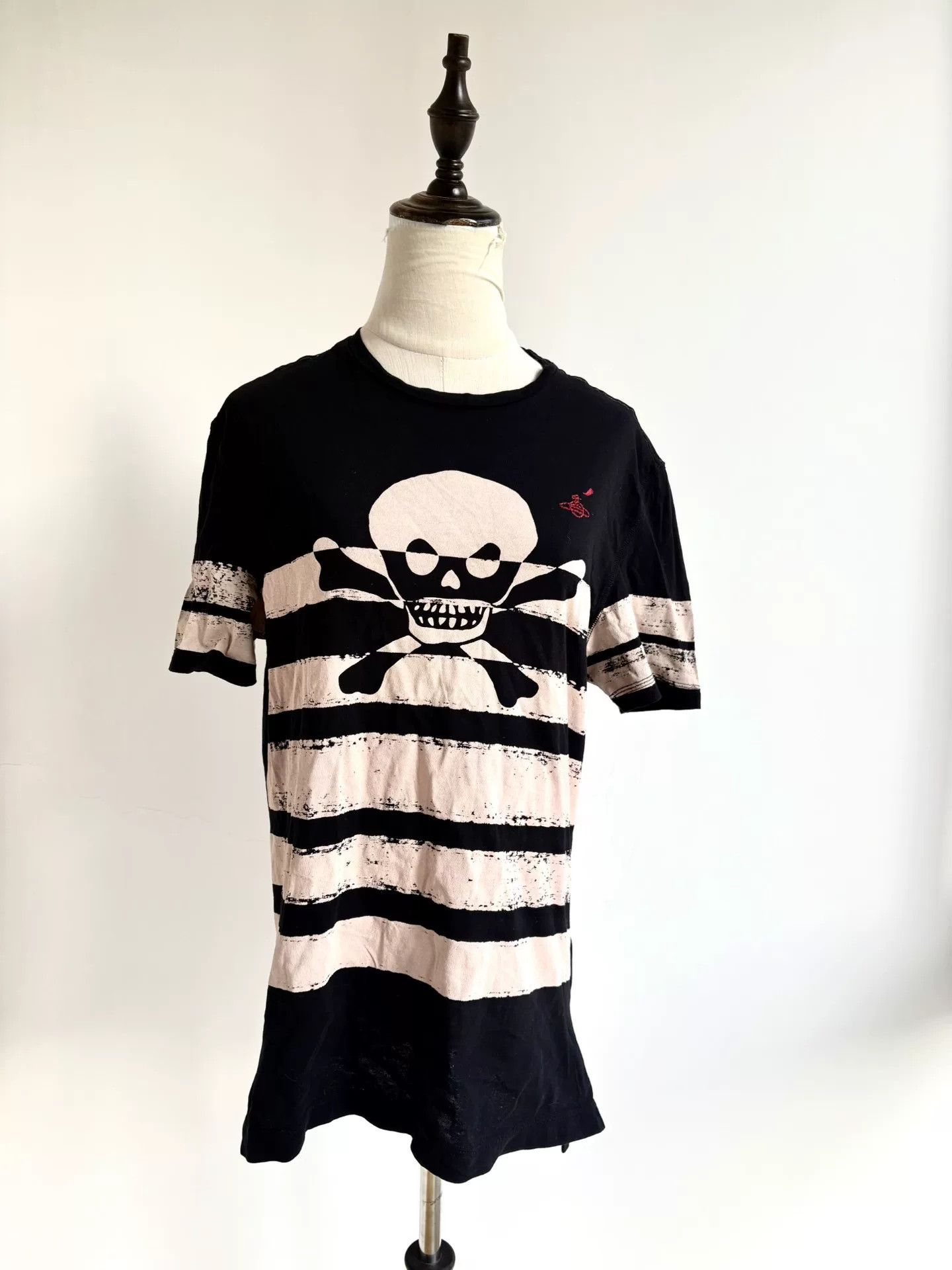 vivienne westwood black striped skull t-shirt