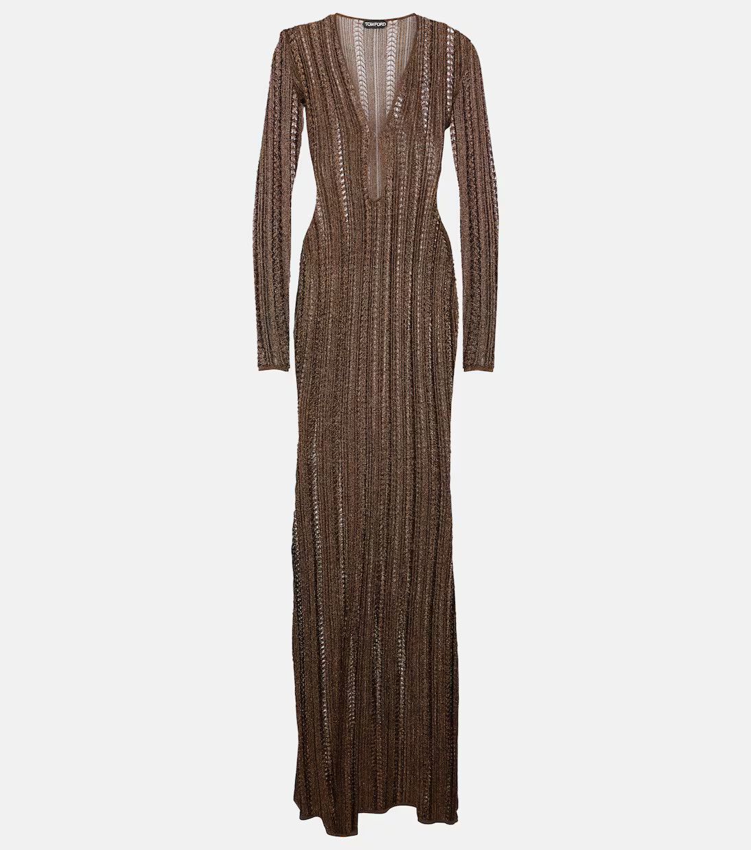 Tom Ford o1y0126 Maxi Dress in Dark Brown Size S / US 4 / IT 40 - 6 Thumbnail