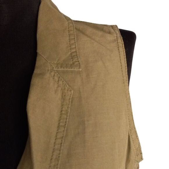 J. Jill J. Jill S SP Womens Petite Silk Linen Blazer Vest Green Size S / US 4 / IT 40 - 5 Thumbnail