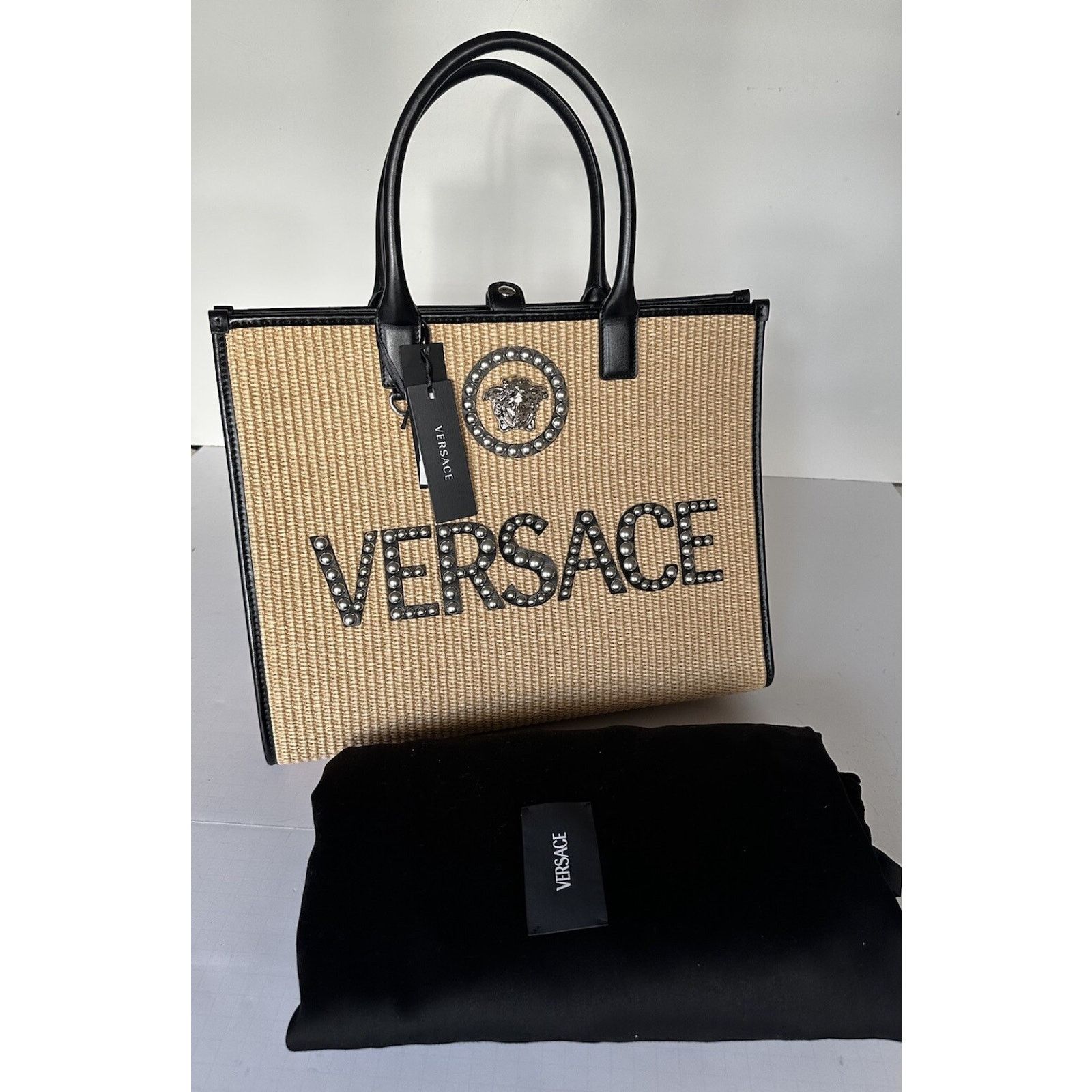 Versace Versace Medusa Large Tote Fabric/Leather Bag 1004741 Size ONE SIZE - 15 Thumbnail