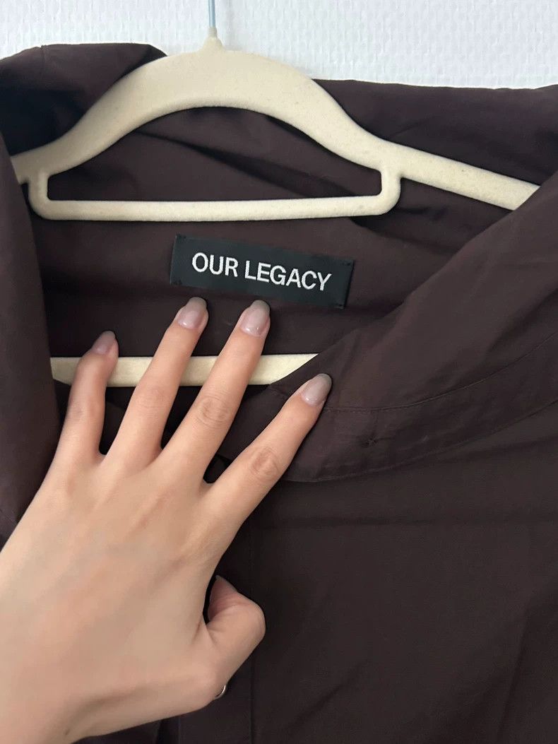 Our Legacy Our Legacy size36 Dark brown coarse silk shirt Size S / US 4 / IT 40 - 6 Thumbnail
