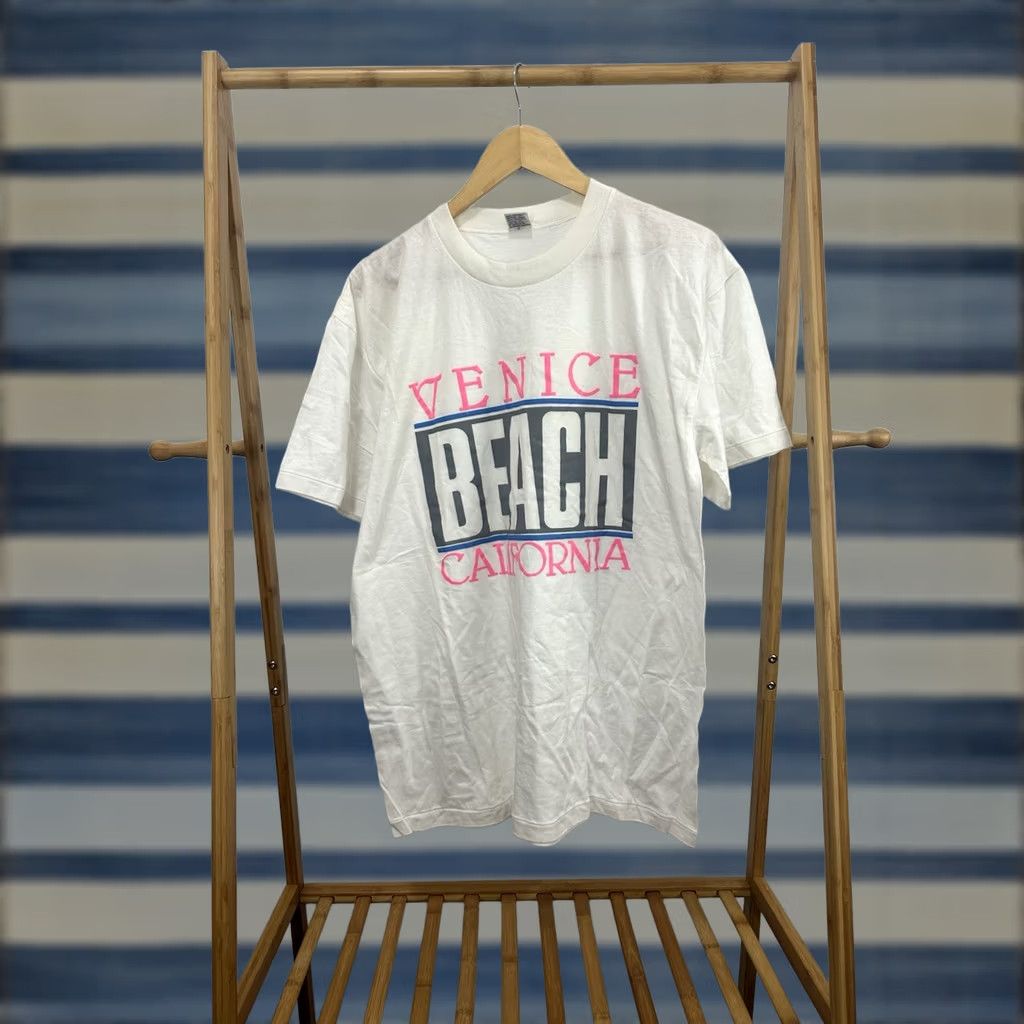 Vintage VINTAGE 80s Venice Beach California Workout Muscle Surf Skate Paper Thin T-Shirt XL Mens Size US XL / EU 56 / 4 - 1 Thumbnail