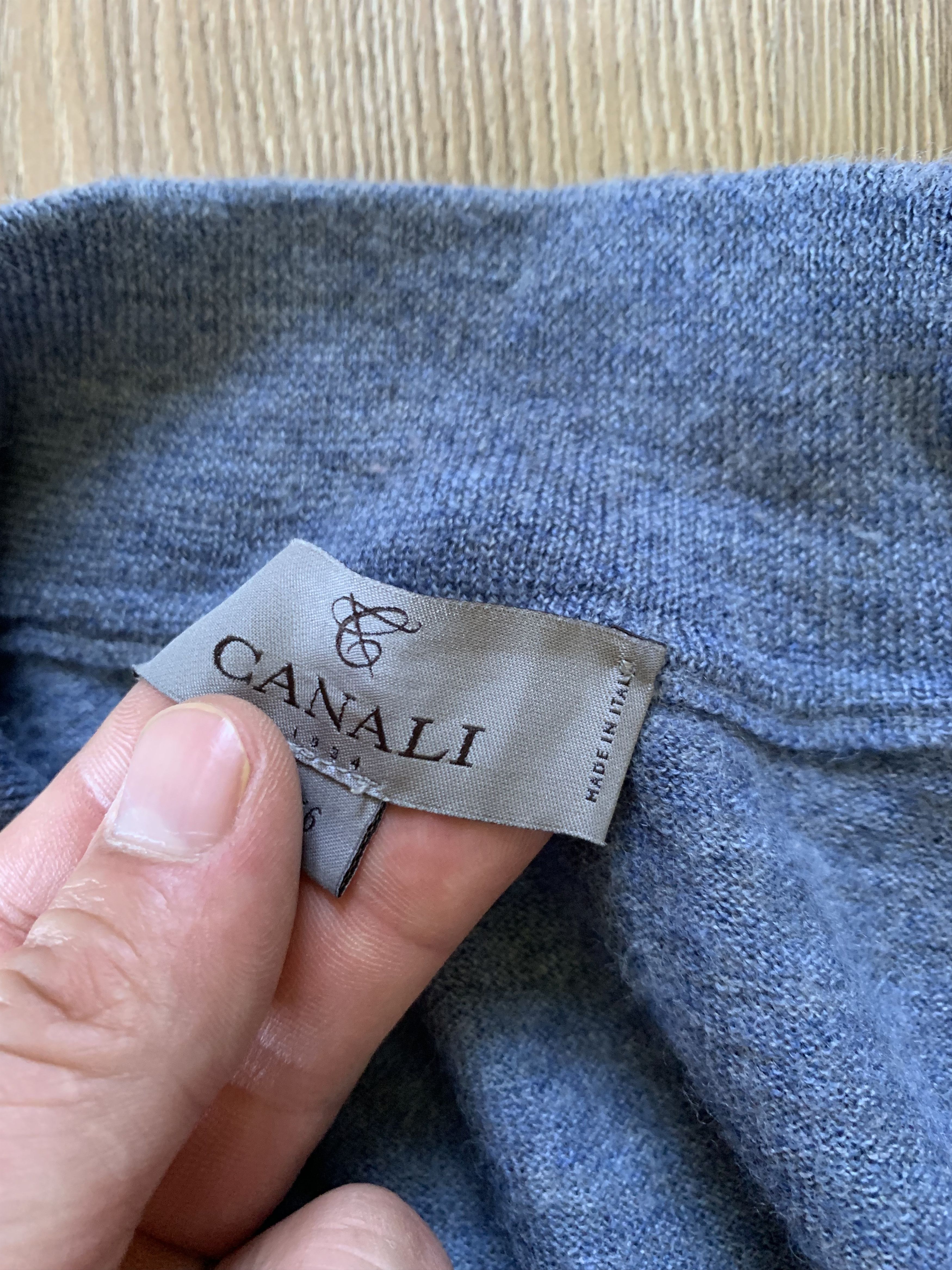 Canali Canali Light Blue Merino Wool Quarter Zip Sweater Size US L / EU 52-54 / 3 - 6 Thumbnail