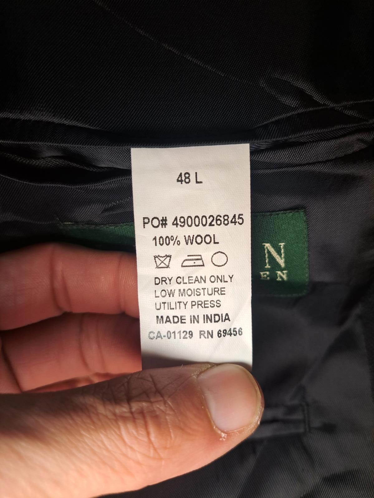 Polo Ralph Lauren Ralph Lauren Sport Coat Mens 48L Black Herringbone 100% Wool Size 48L - 3 Thumbnail