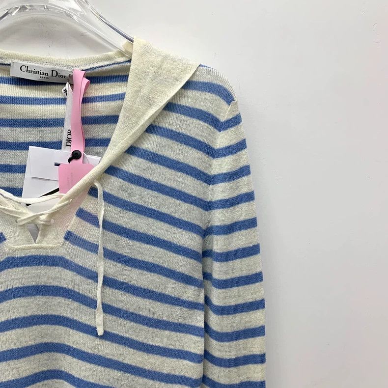 Dior Dior Color-blocked striped linen drawstring long-sleeved kn Size XS / US 0-2 / IT 36-38 - 3 Thumbnail