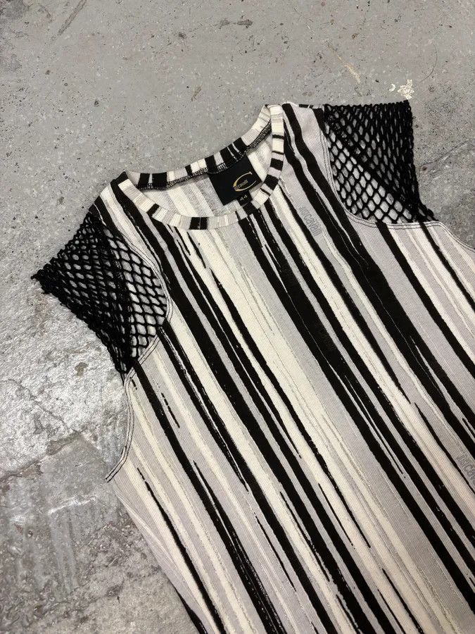 Just Cavalli × Vintage 2000s Cavalli Elevation Piano Black & White Tank Top Size S / US 4 / IT 40 - 2 Thumbnail