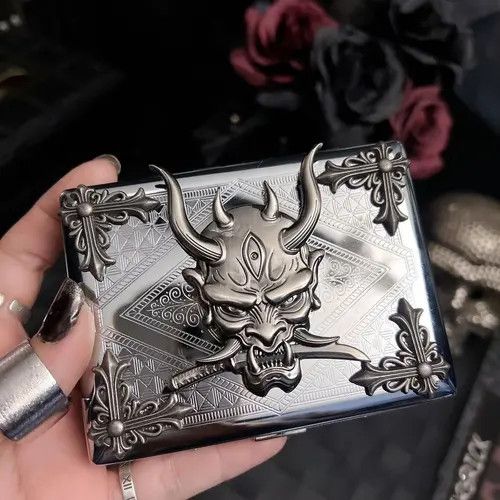 Japanese Brand Hosokawa x Mako Dark Style Thick Smoking Cigarette Box Case Size ONE SIZE - 3 Thumbnail