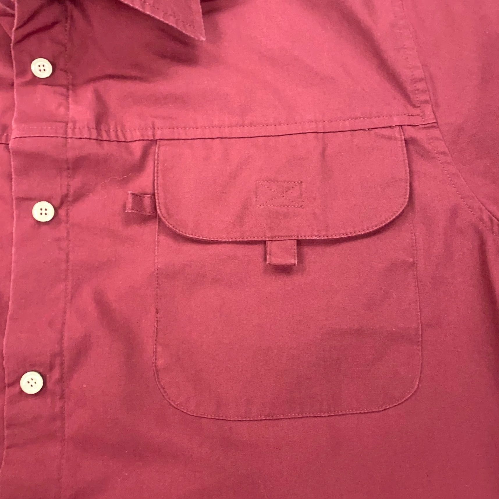 Haband Haband Shirt Mens M Maroon Snap Collar Shirt Outdoor Safari Haband Travelers Casual Workwear Sport Outdoor Size US M / EU 48-50 / 2 - 2 Thumbnail