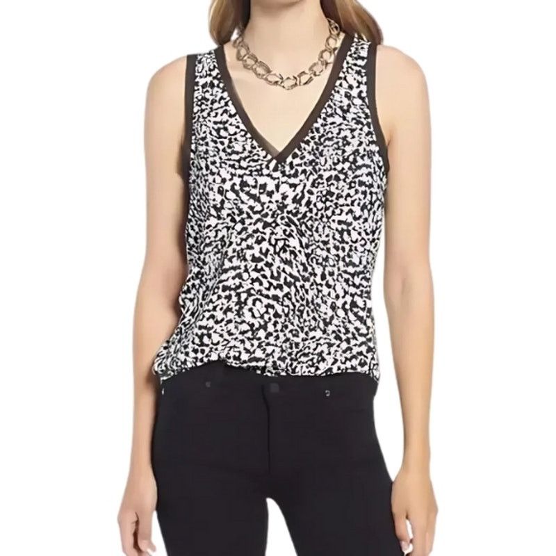 Other Halogen V Neckline Tank Top Animal Print Black/White S NWOT Size S / US 4 / IT 40 - 1 Thumbnail