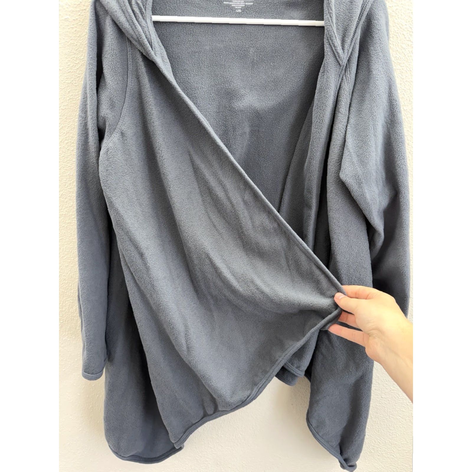 Vintage Cuddl Duds Climate Right Womens Cardi Size L/XL Gray Fleece Hooded Open Front Cardigan Cardigan Womens L/XL Gray Fleece Hooded Classic Size L / US 10 / IT 46 - 3 Thumbnail