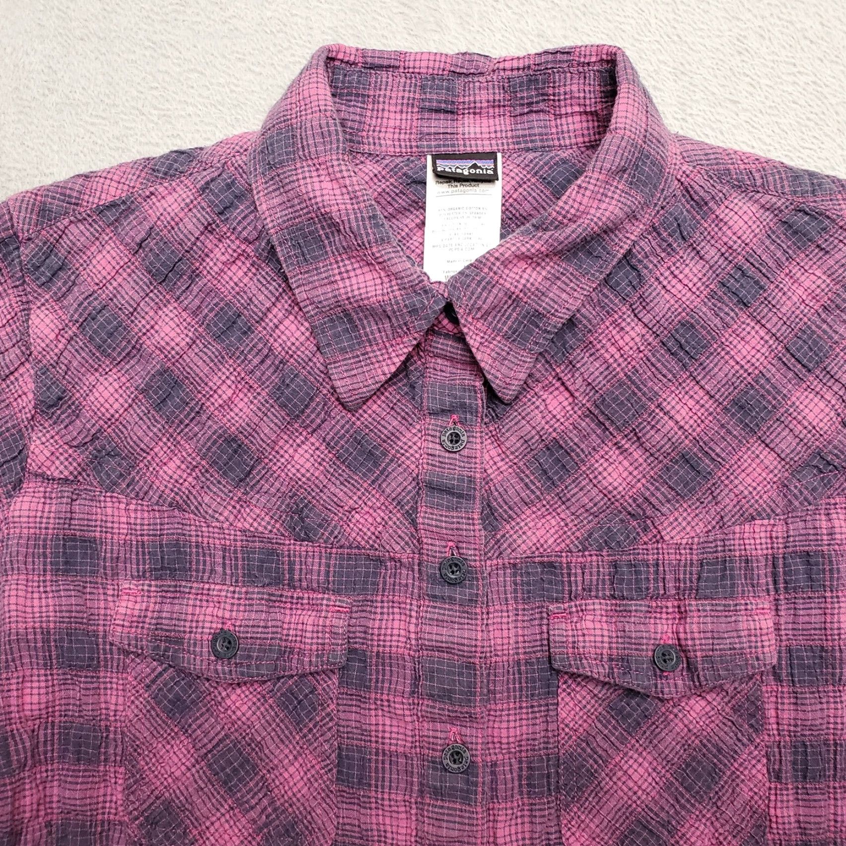 Patagonia Patagonia Shirt Womens Sz 8 Pink Plaid Crinkle Organic Cotton Blend Long Sleeve Size M / US 6-8 / IT 42-44 - 2 Thumbnail