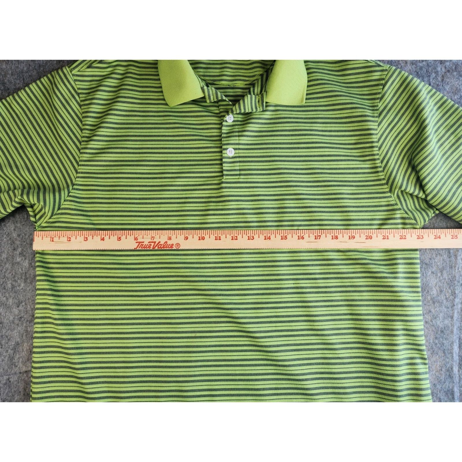 Nike Nike Golf Polo Shirt Mens L Dri-Fit UV Lime Green Striped Short Sleeve Collared Polyester Polo Shirt Size L Green Size US L / EU 52-54 / 3 - 5 Thumbnail
